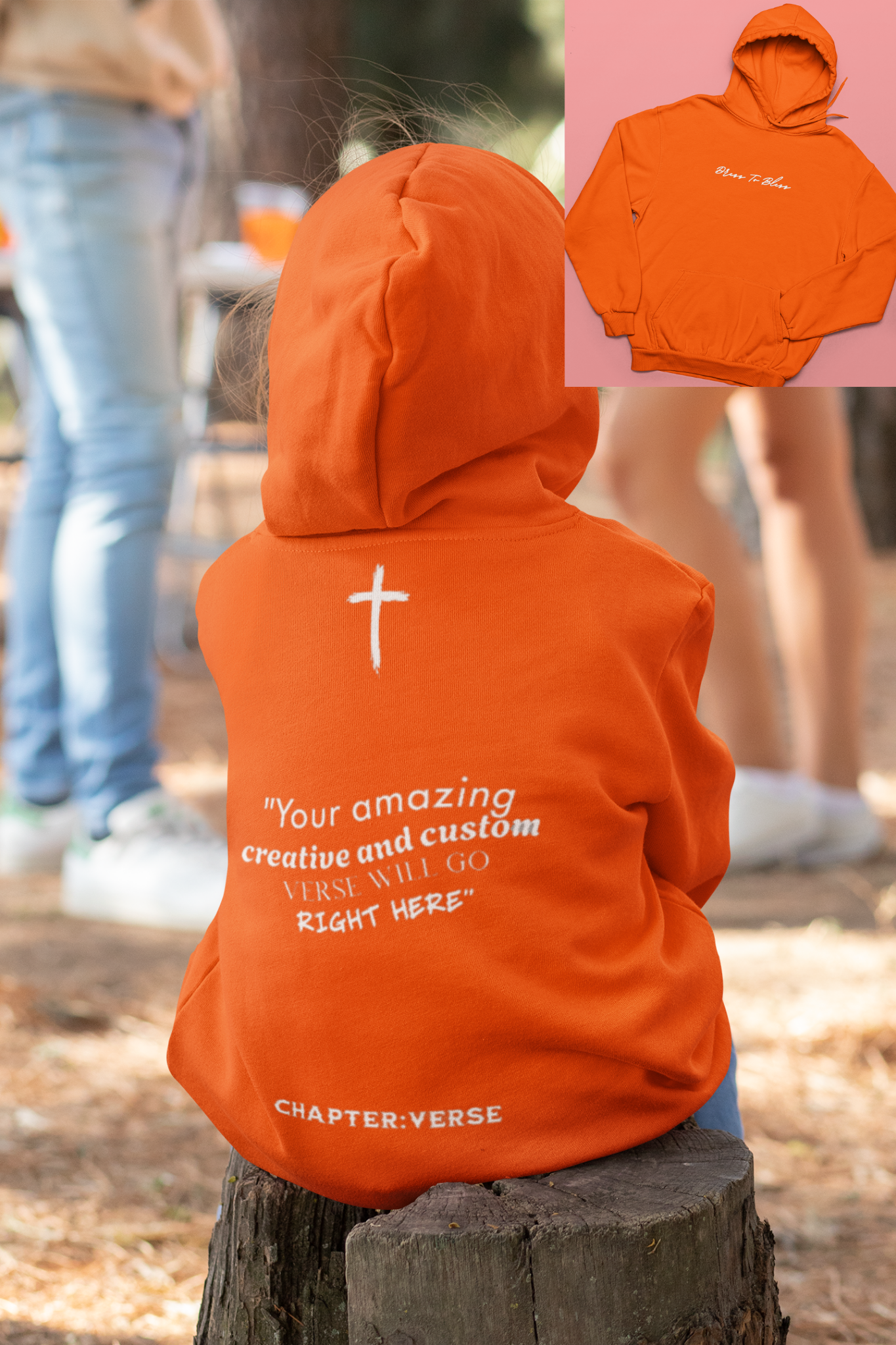 Custom Verse Only Youth “Dress To Bless” Cursive Logo Unisex Hoodies