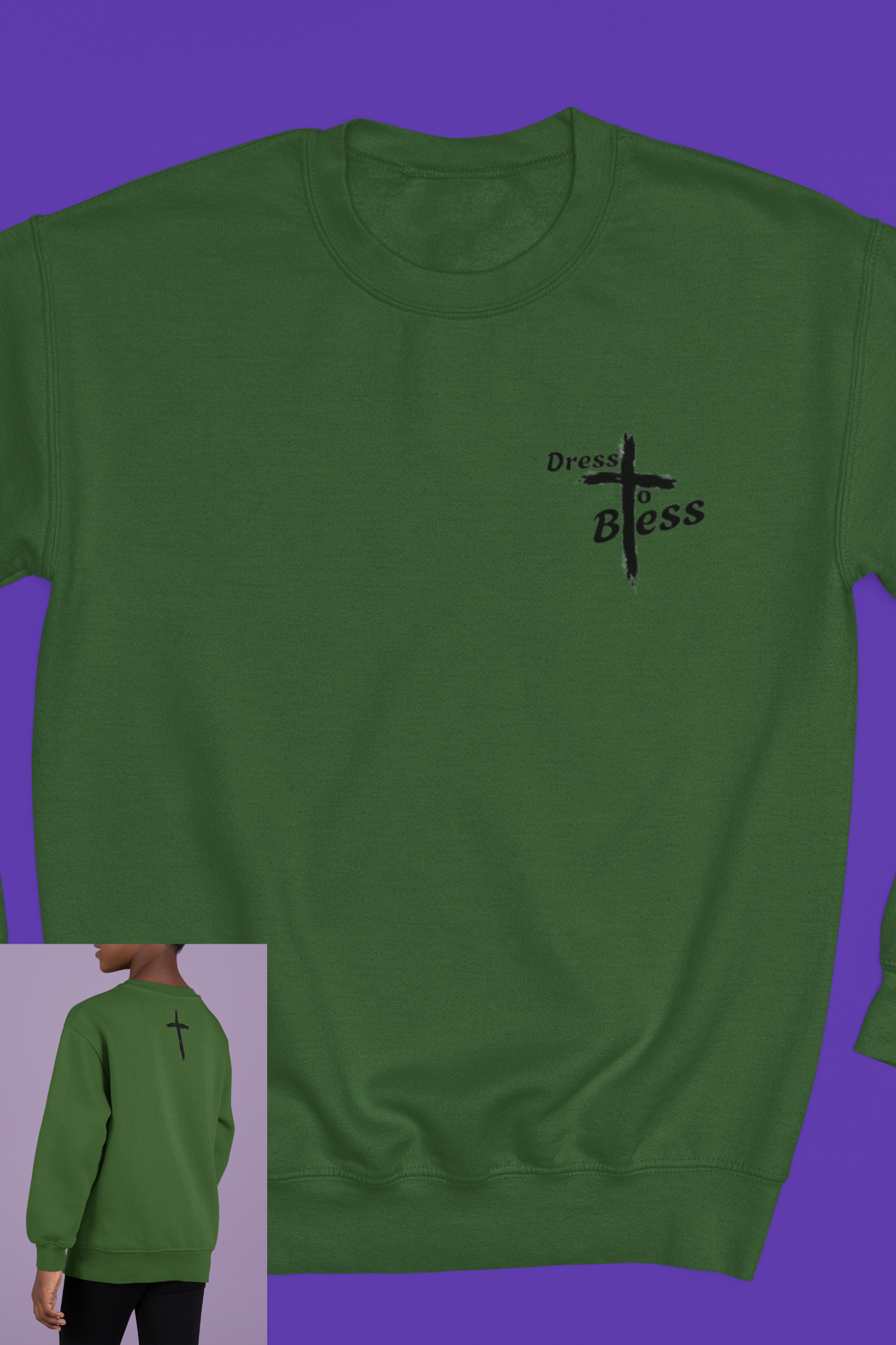 Youth Dress To Bless Cross Logo Unisex Crewneck