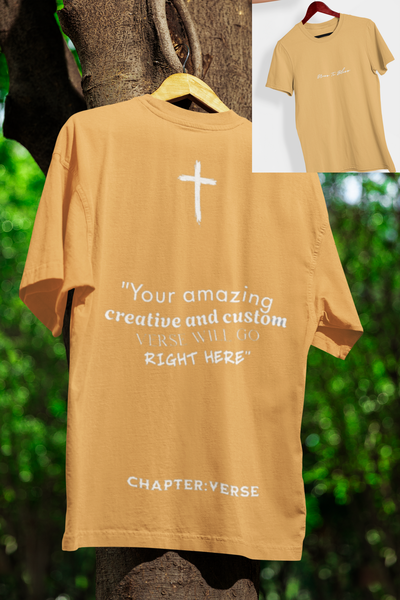 Custom Verse Only Adult “Dress To Bless” Cursive Logo Unisex T-Shirts
