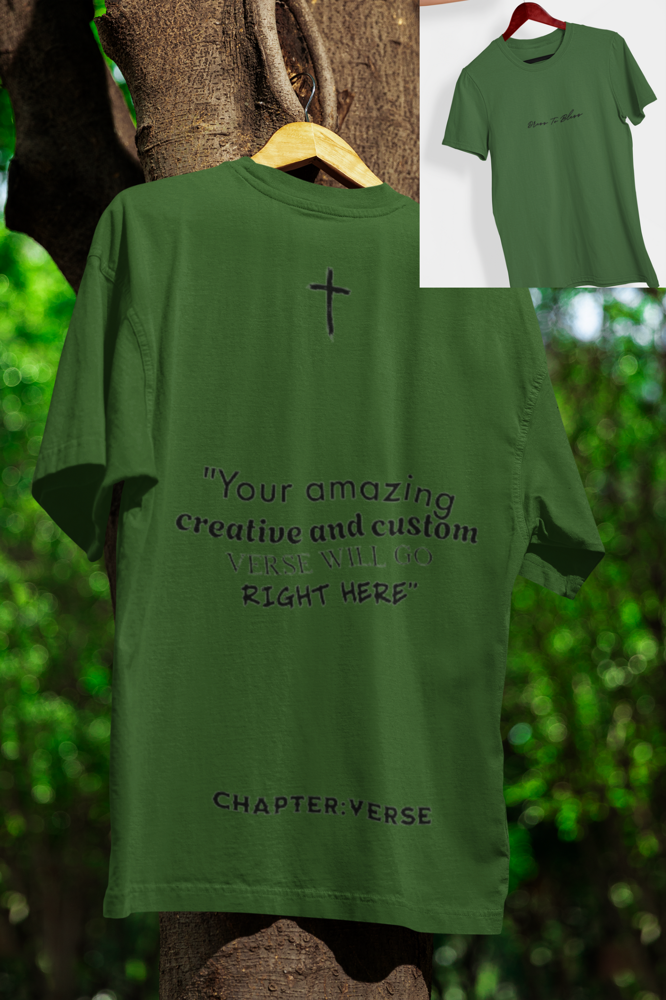 Custom Verse Only Adult “Dress To Bless” Cursive Logo Unisex T-Shirts