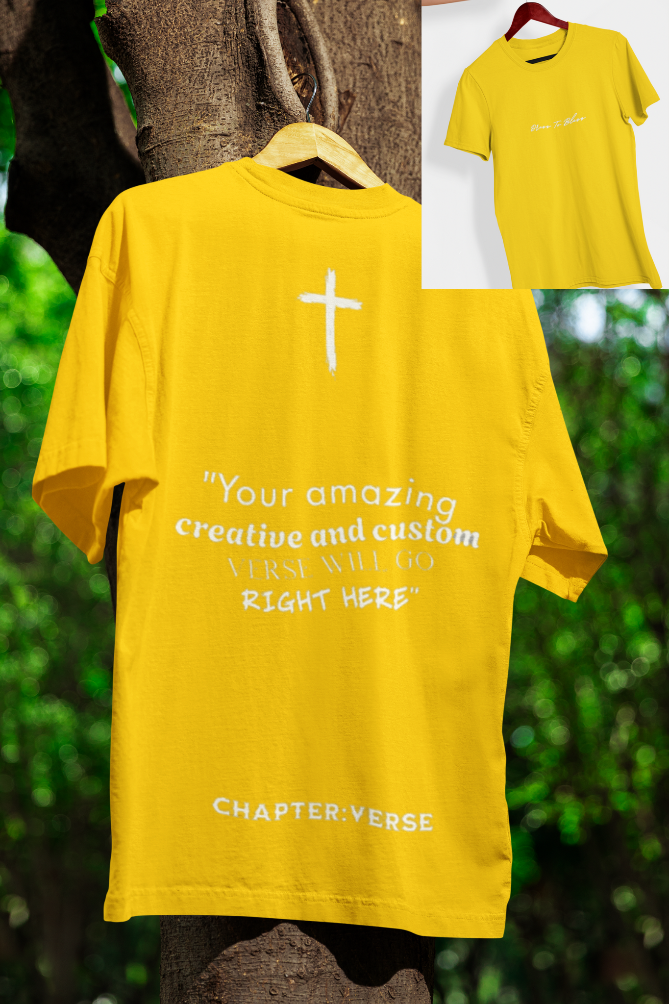 Custom Verse Only Adult “Dress To Bless” Cursive Logo Unisex T-Shirts