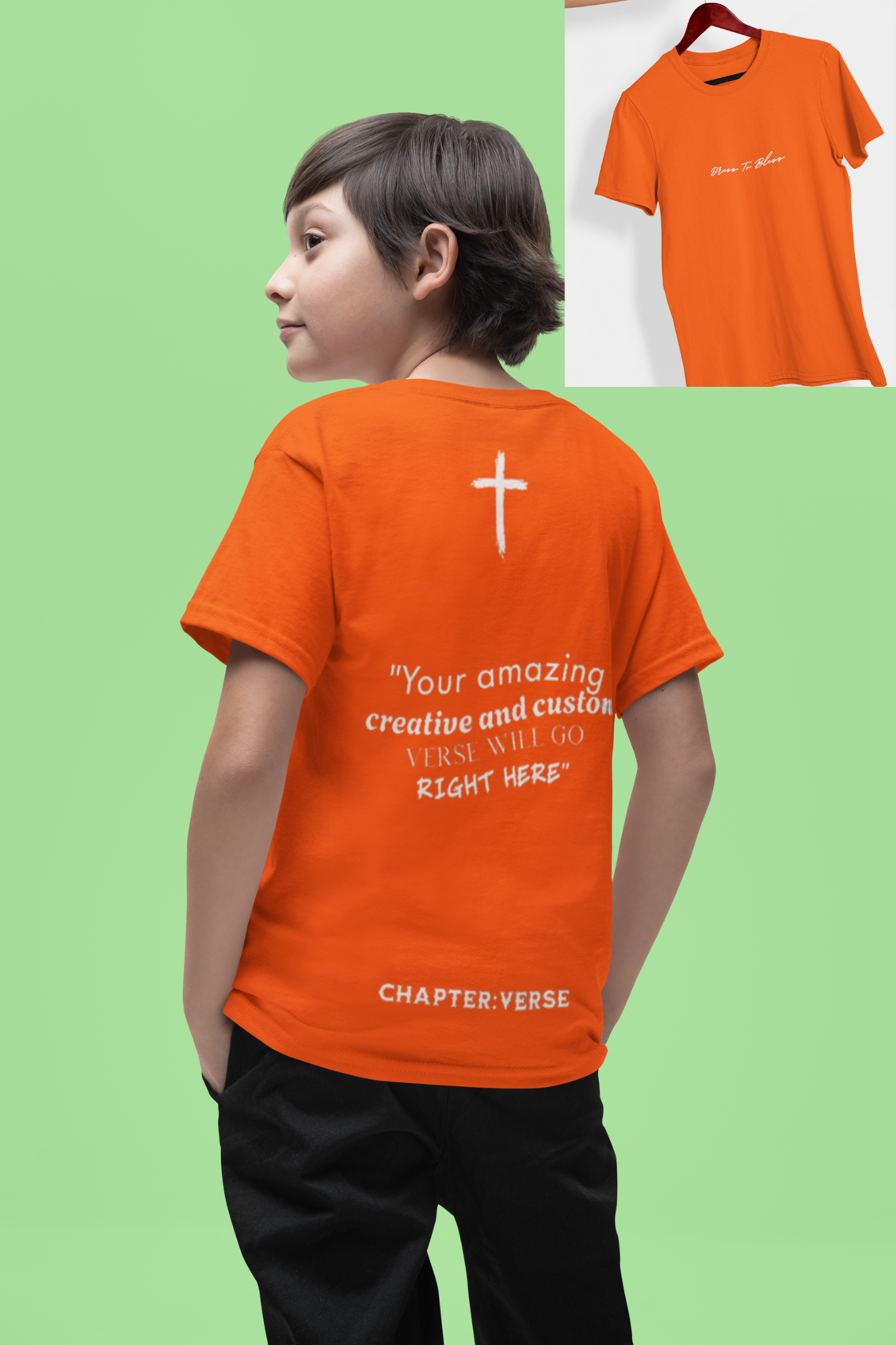 Custom Verse Only Youth “Dress To Bless” Cursive Logo Unisex T-Shirts