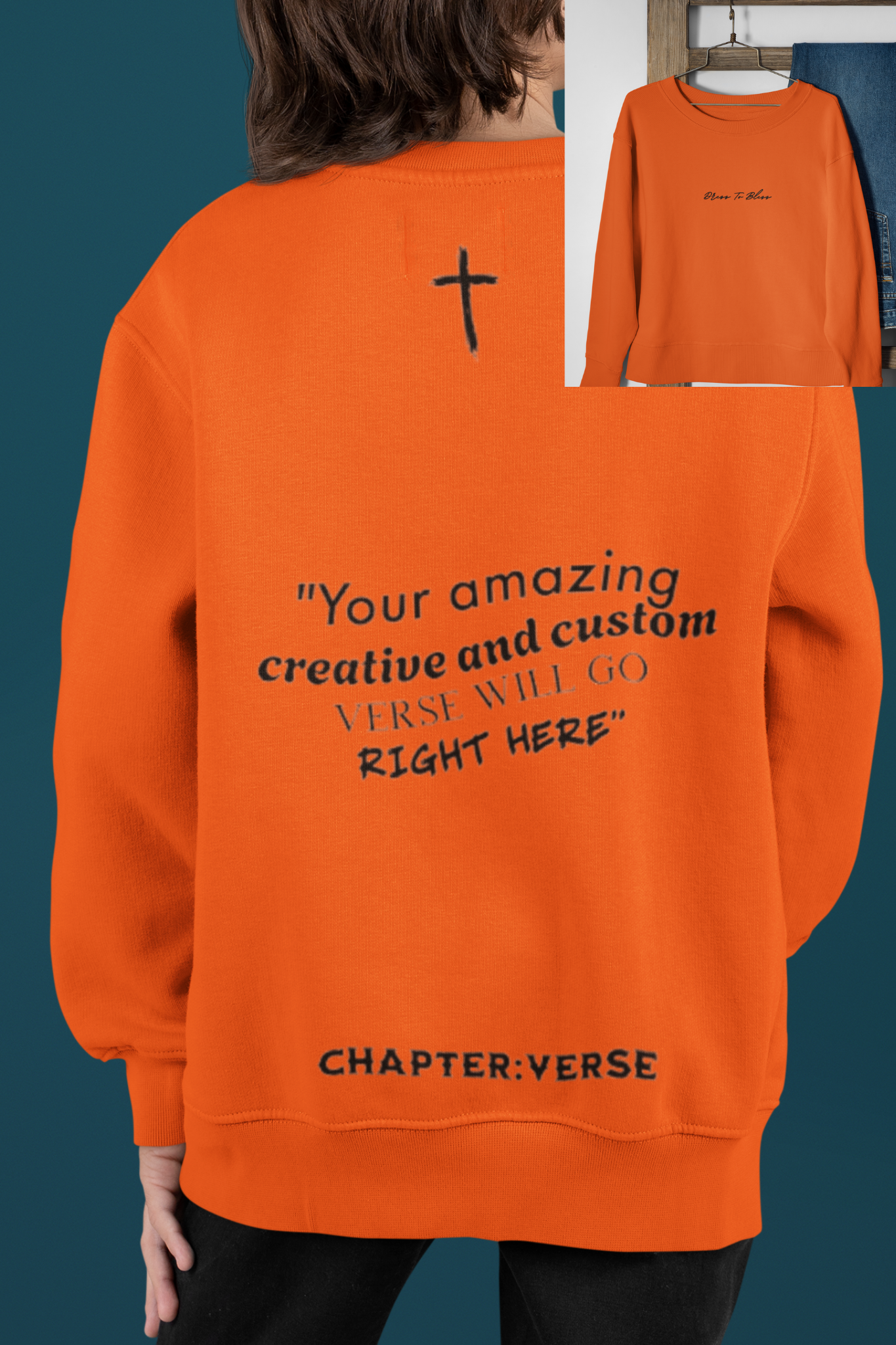 Custom Verse Only Youth “Dress To Bless” Cursive Logo Unisex Crewnecks