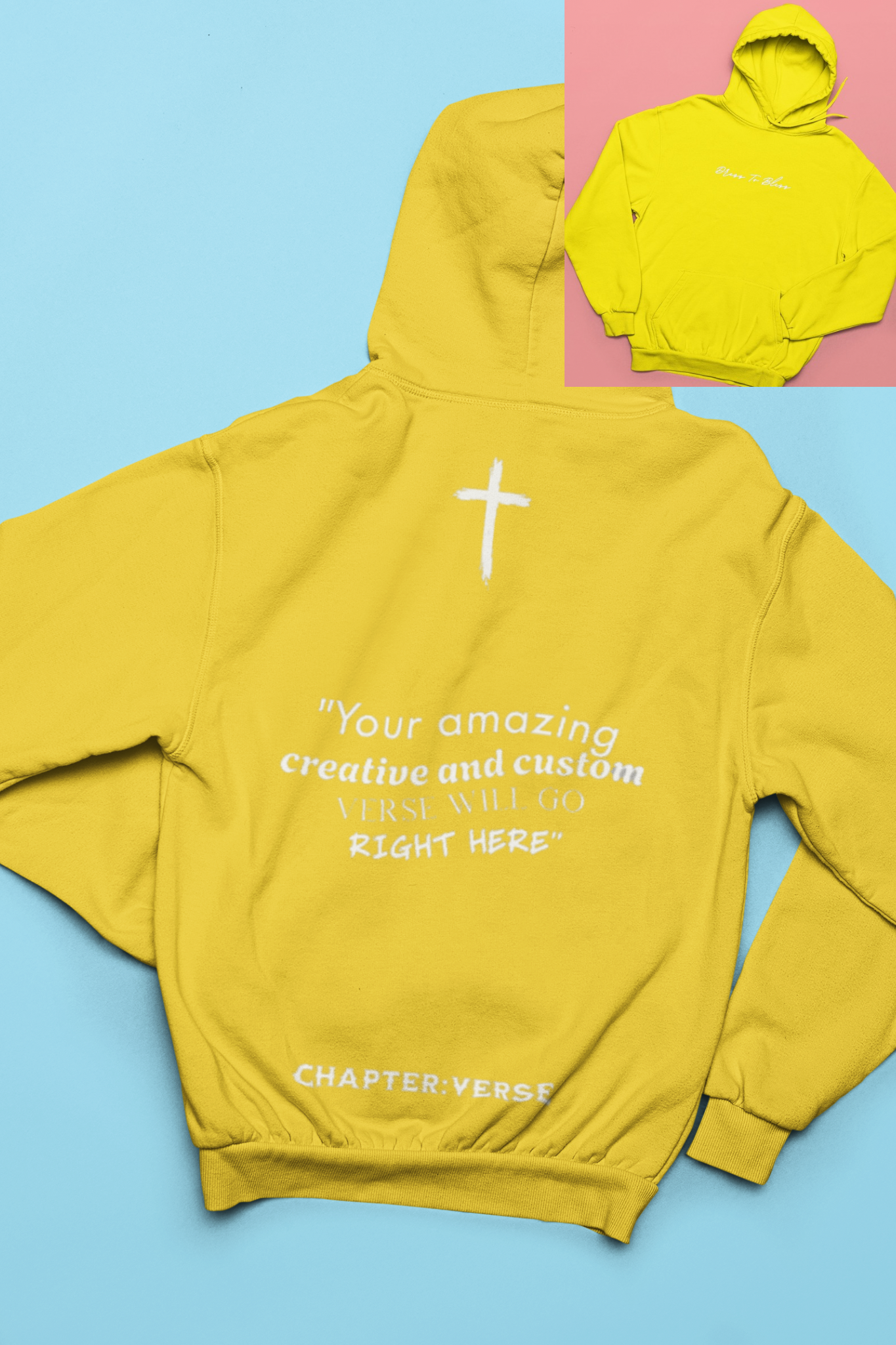 Custom Verse Only Adult “Dress To Bless” Cursive Logo Unisex Hoodies