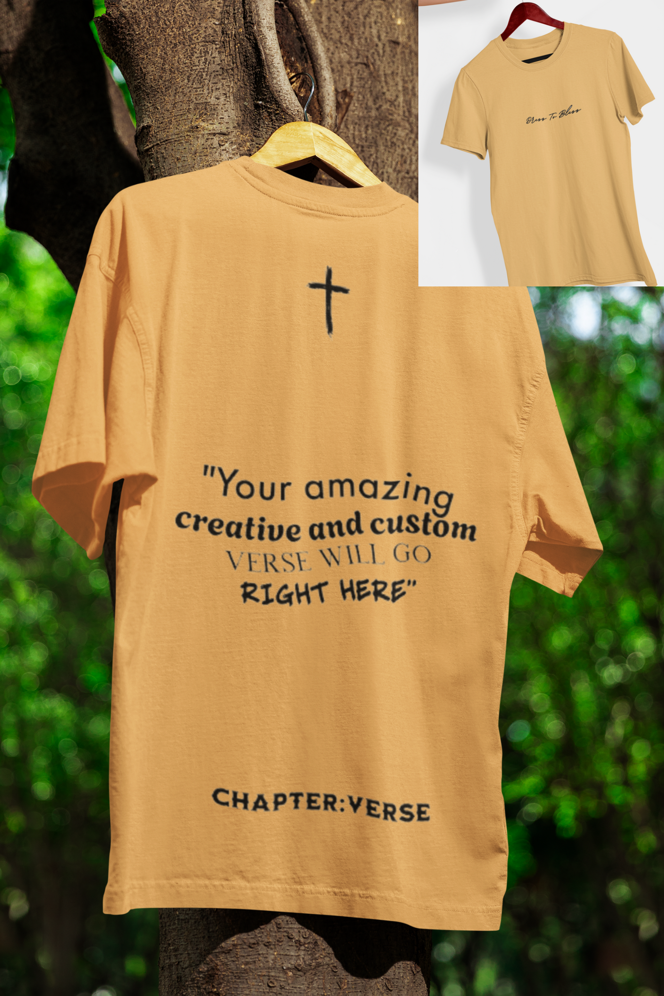 Custom Verse Only Adult “Dress To Bless” Cursive Logo Unisex T-Shirts