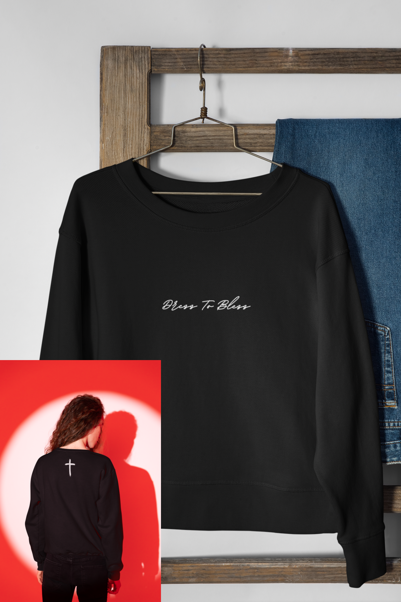 Adult “Dress To Bless” Cursive Logo Unisex Crewnecks