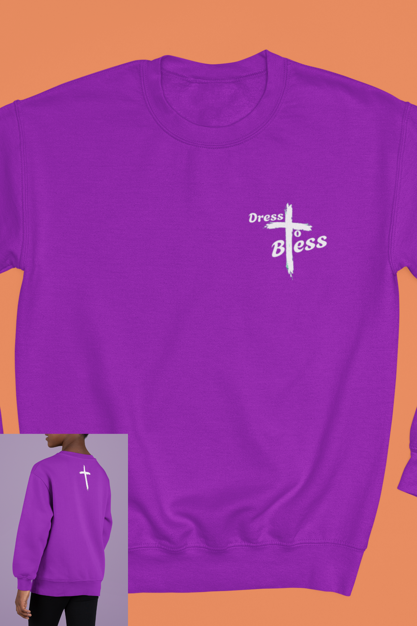 Youth Dress To Bless Cross Logo Unisex Crewneck