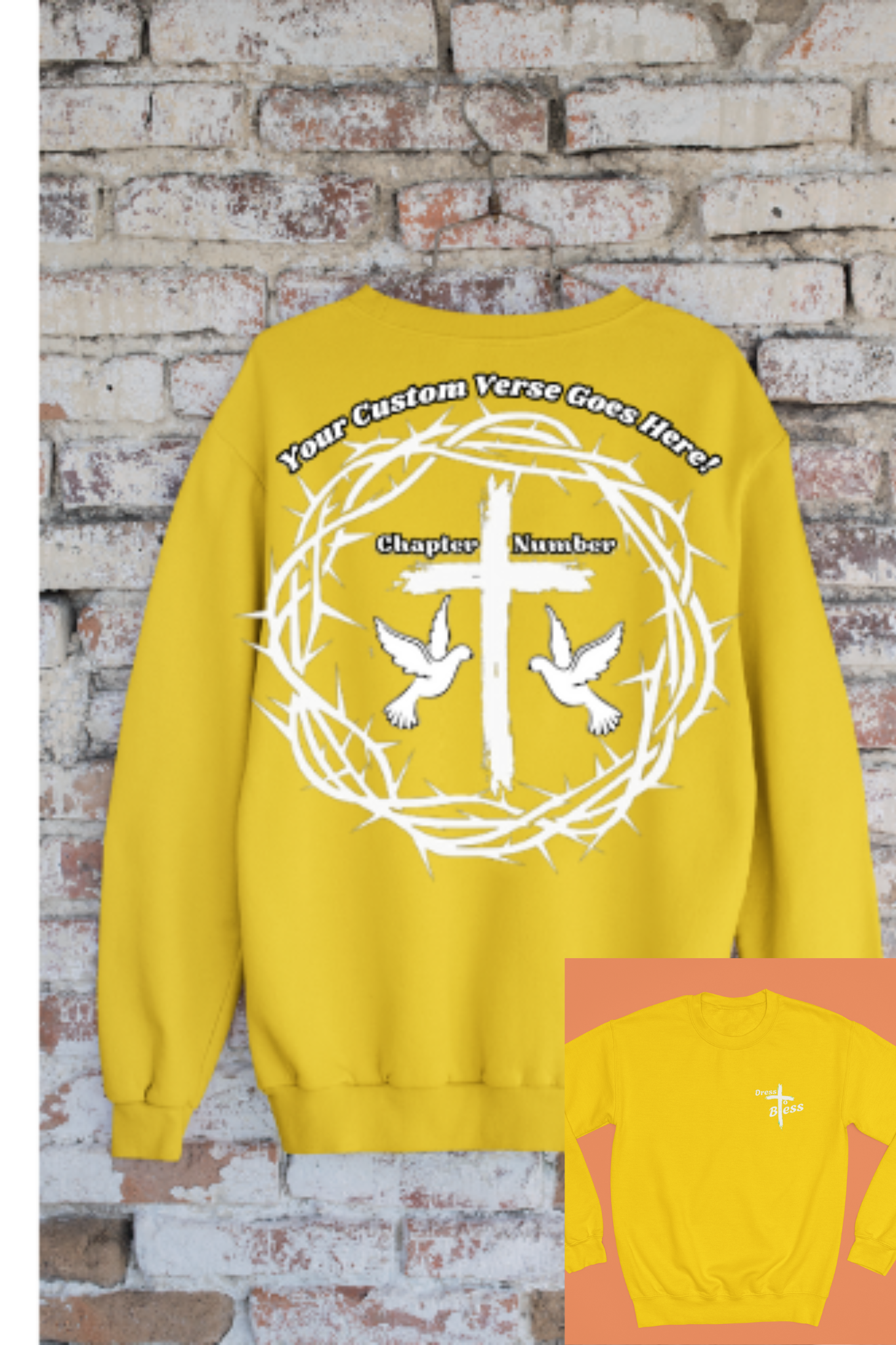 Custom Adult “Dress To Bless” Cross Logo Unisex Crewnecks