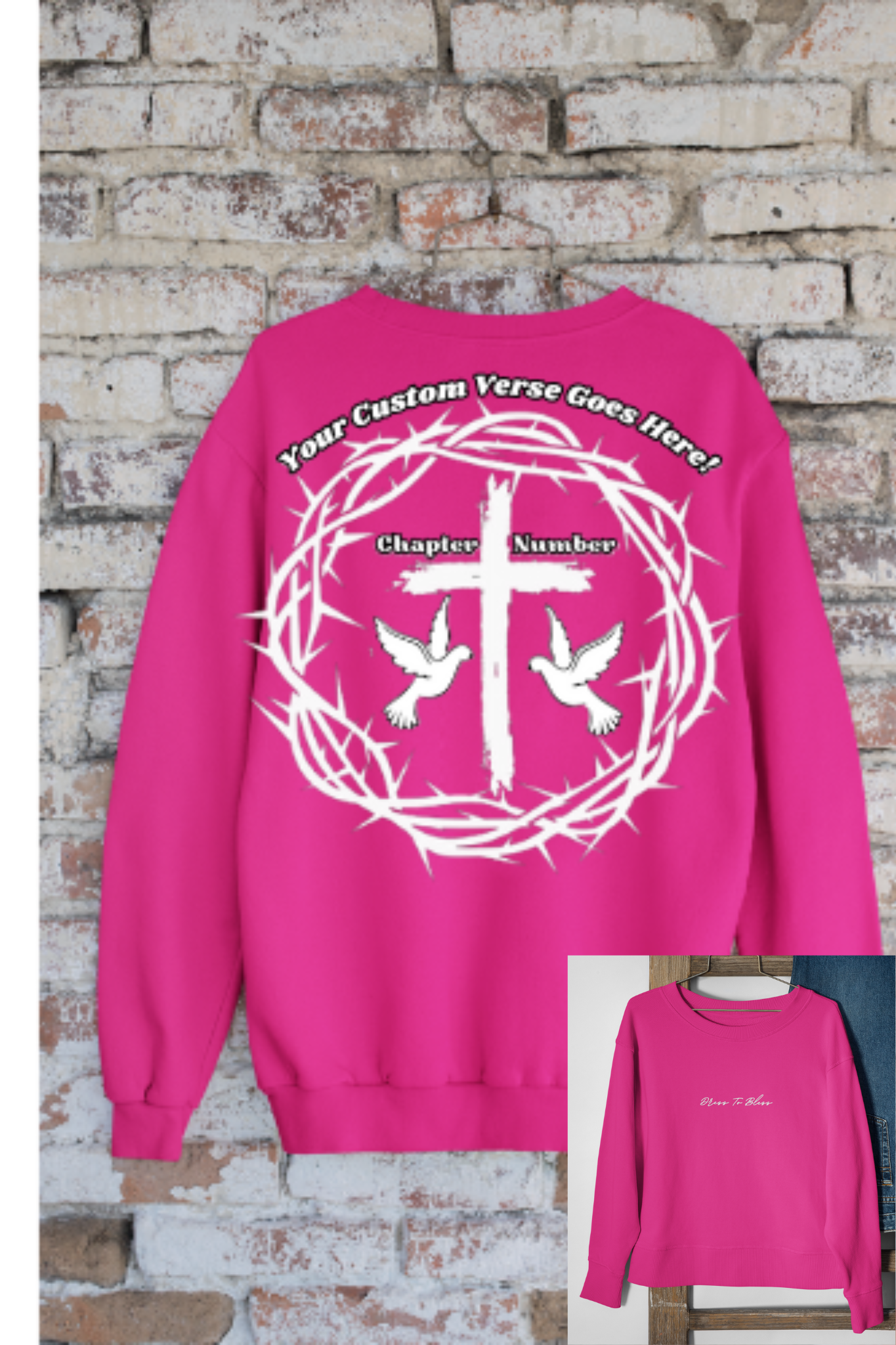 Custom Adult “Dress To Bless” Cursive Logo Unisex Crewnecks