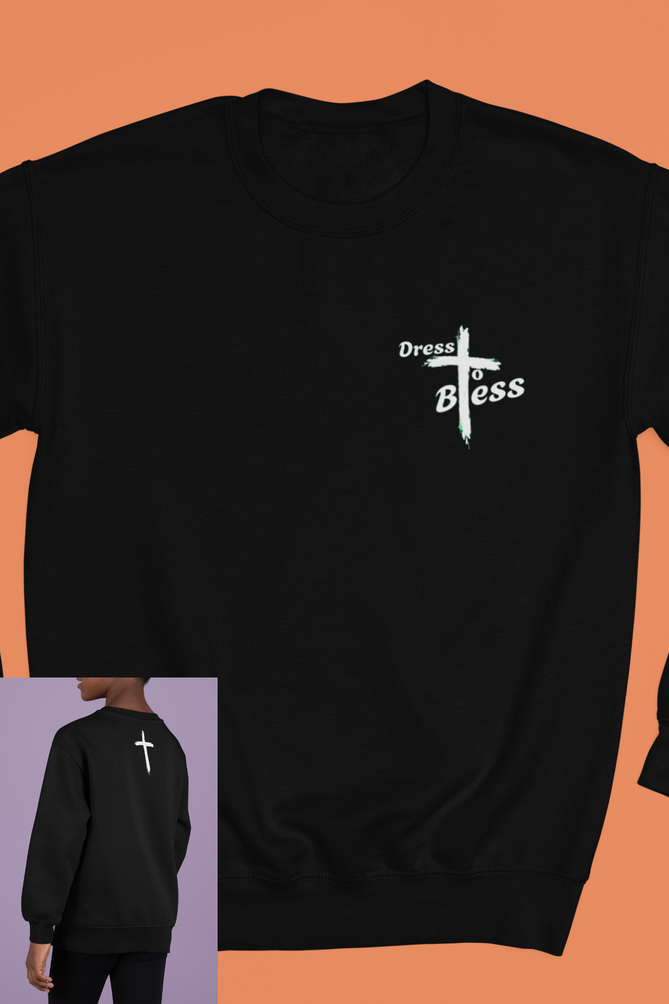 Youth Dress To Bless Cross Logo Unisex Crewneck