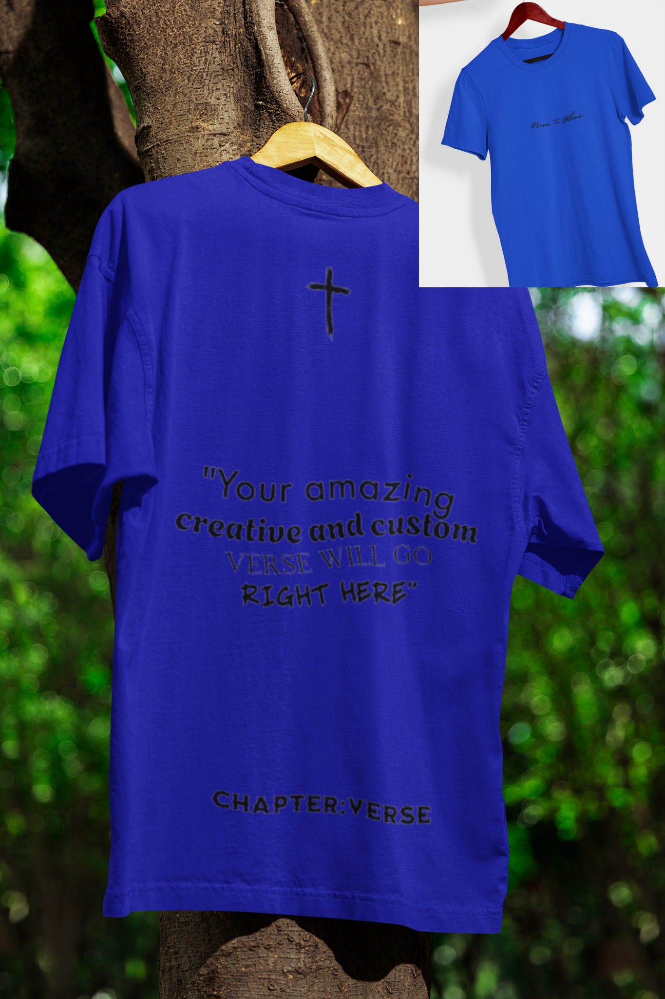 Custom Verse Only Adult “Dress To Bless” Cursive Logo Unisex T-Shirts