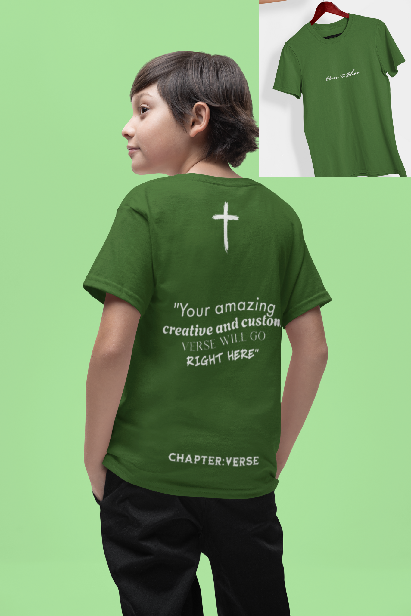 Custom Verse Only Youth “Dress To Bless” Cursive Logo Unisex T-Shirts