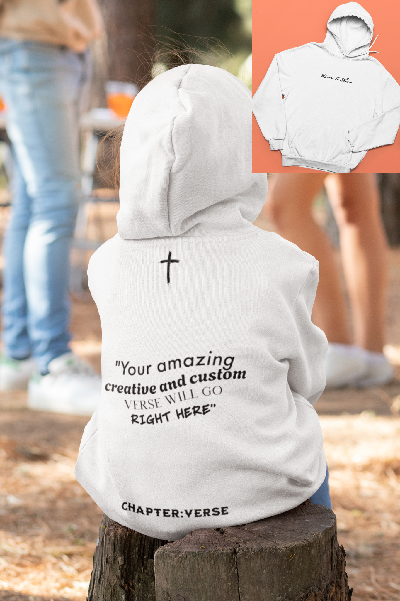 Custom Verse Only Youth “Dress To Bless” Cursive Logo Unisex Hoodies