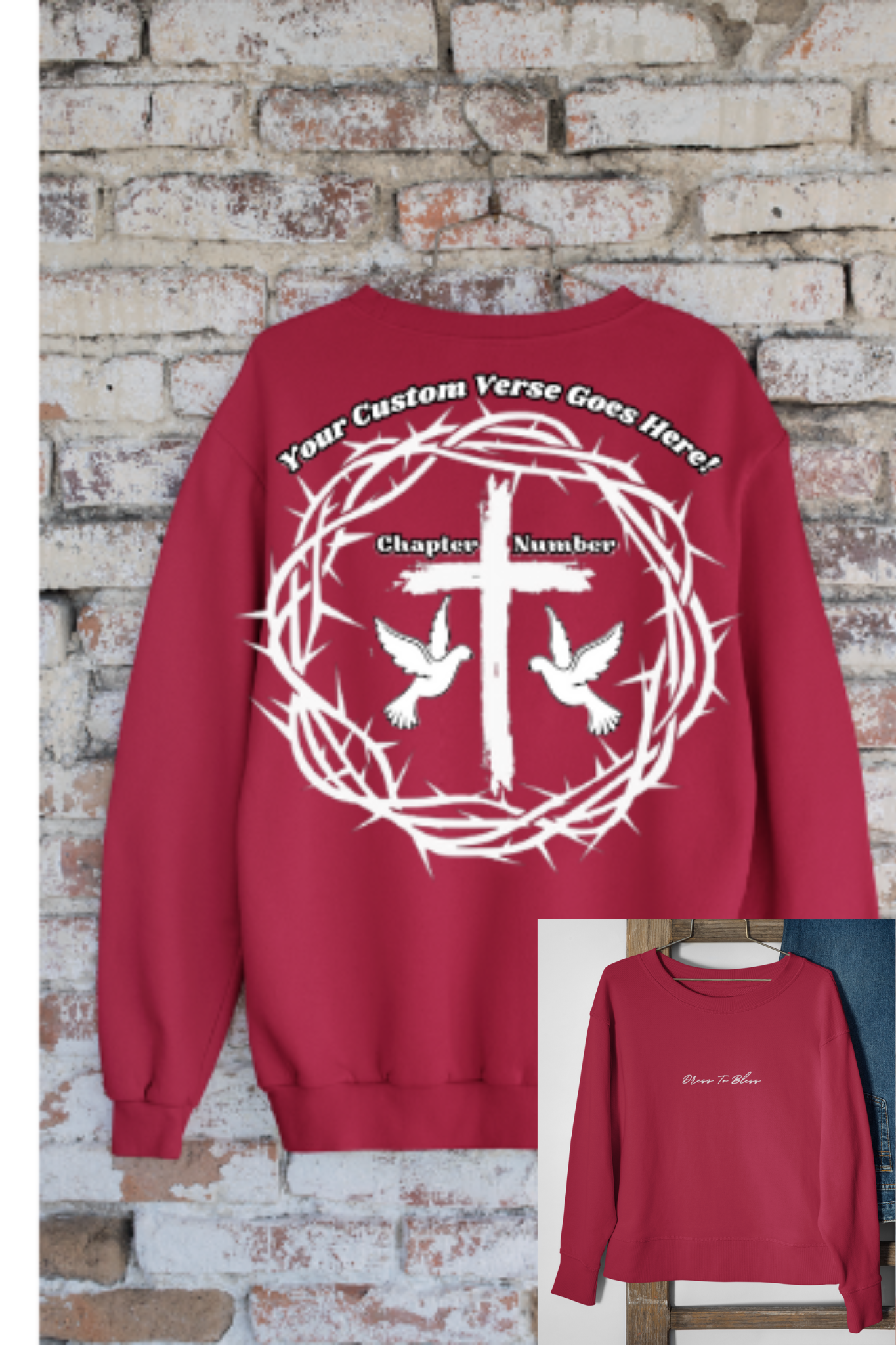 Custom Adult “Dress To Bless” Cursive Logo Unisex Crewnecks