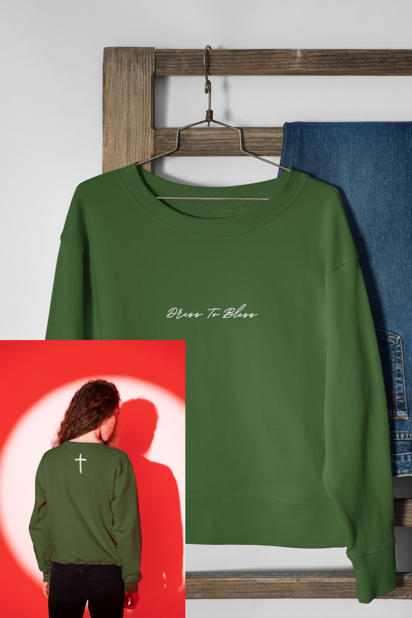 Adult “Dress To Bless” Cursive Logo Unisex Crewnecks