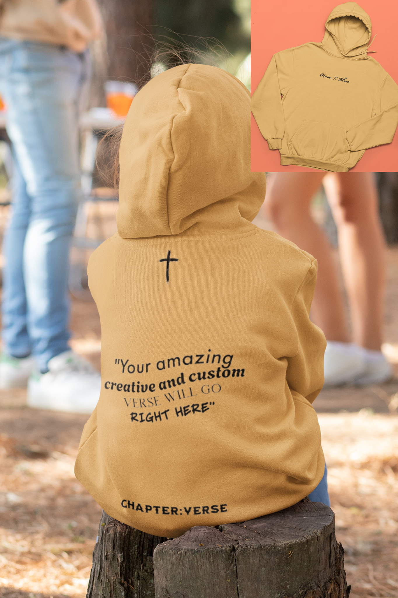 Custom Verse Only Youth “Dress To Bless” Cursive Logo Unisex Hoodies