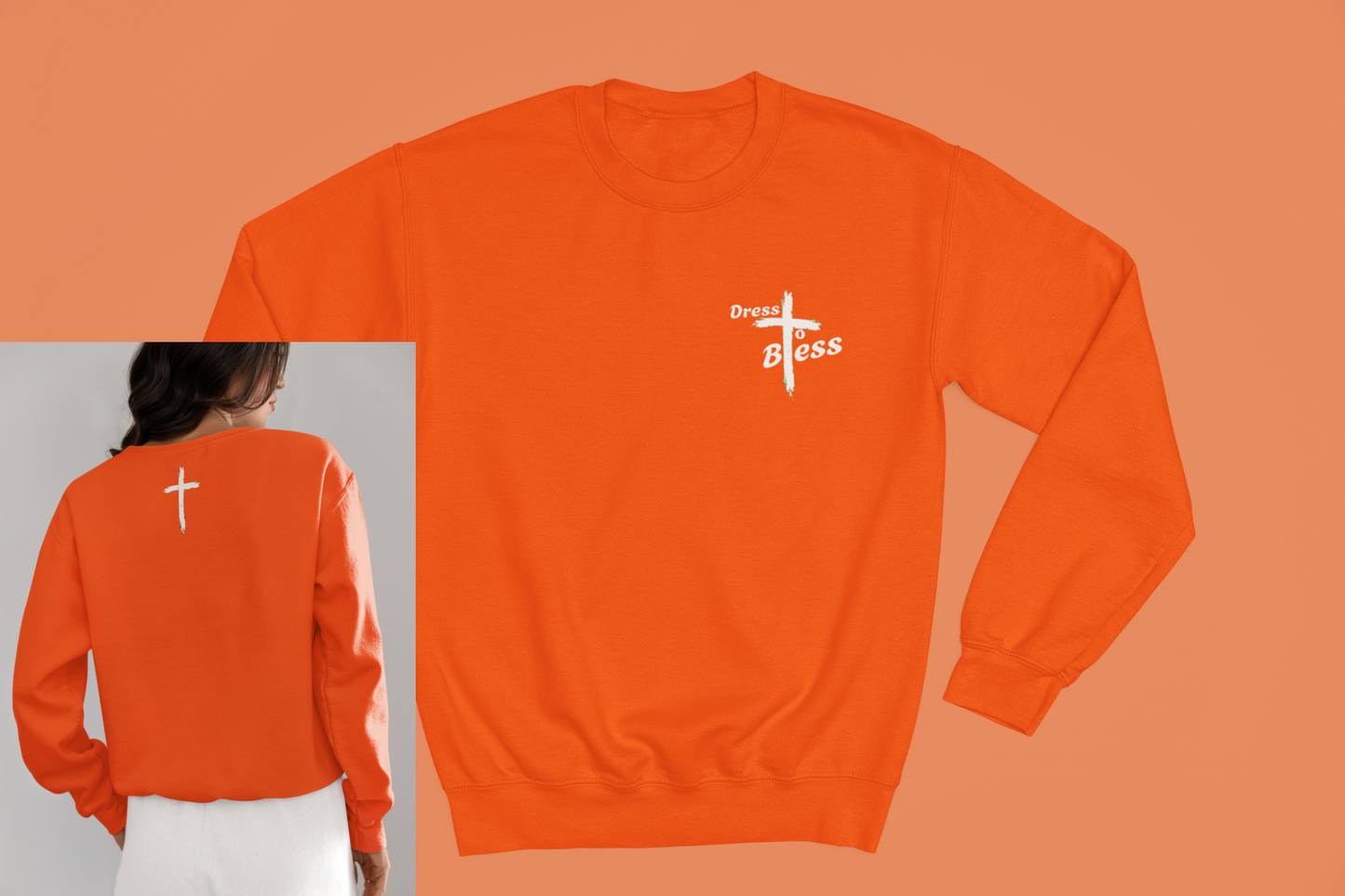 Adult “Dress To Bless” Cross Logo Unisex Crewnecks
