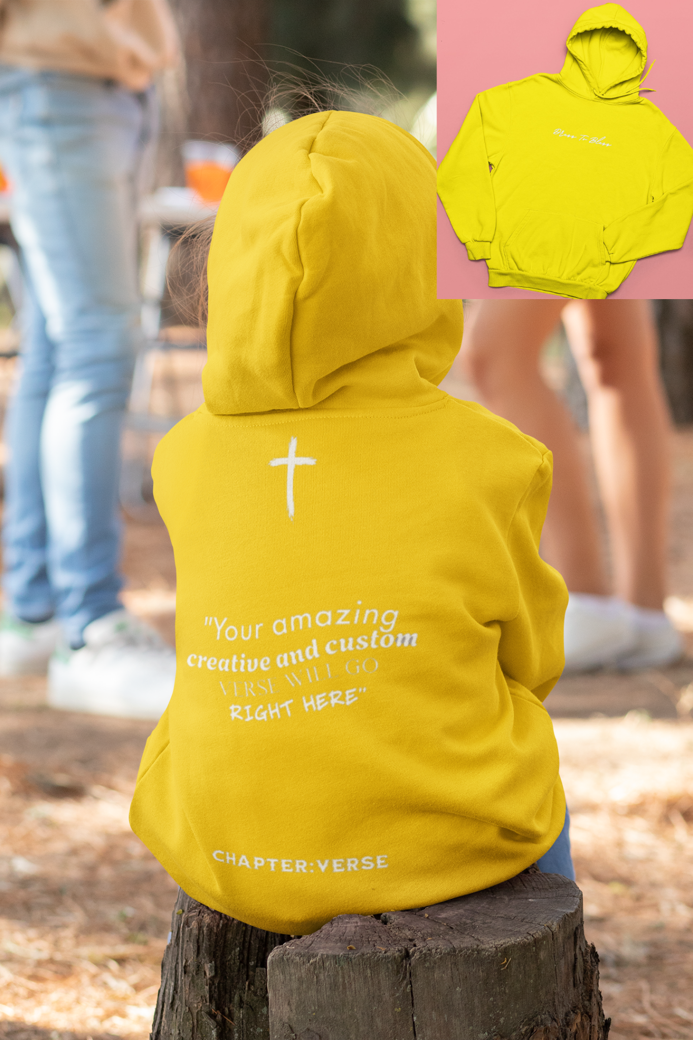 Custom Verse Only Youth “Dress To Bless” Cursive Logo Unisex Hoodies