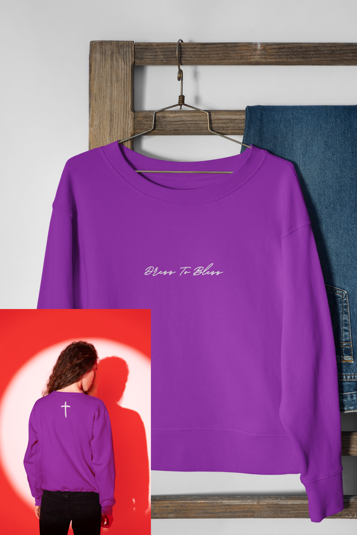 Adult “Dress To Bless” Cursive Logo Unisex Crewnecks