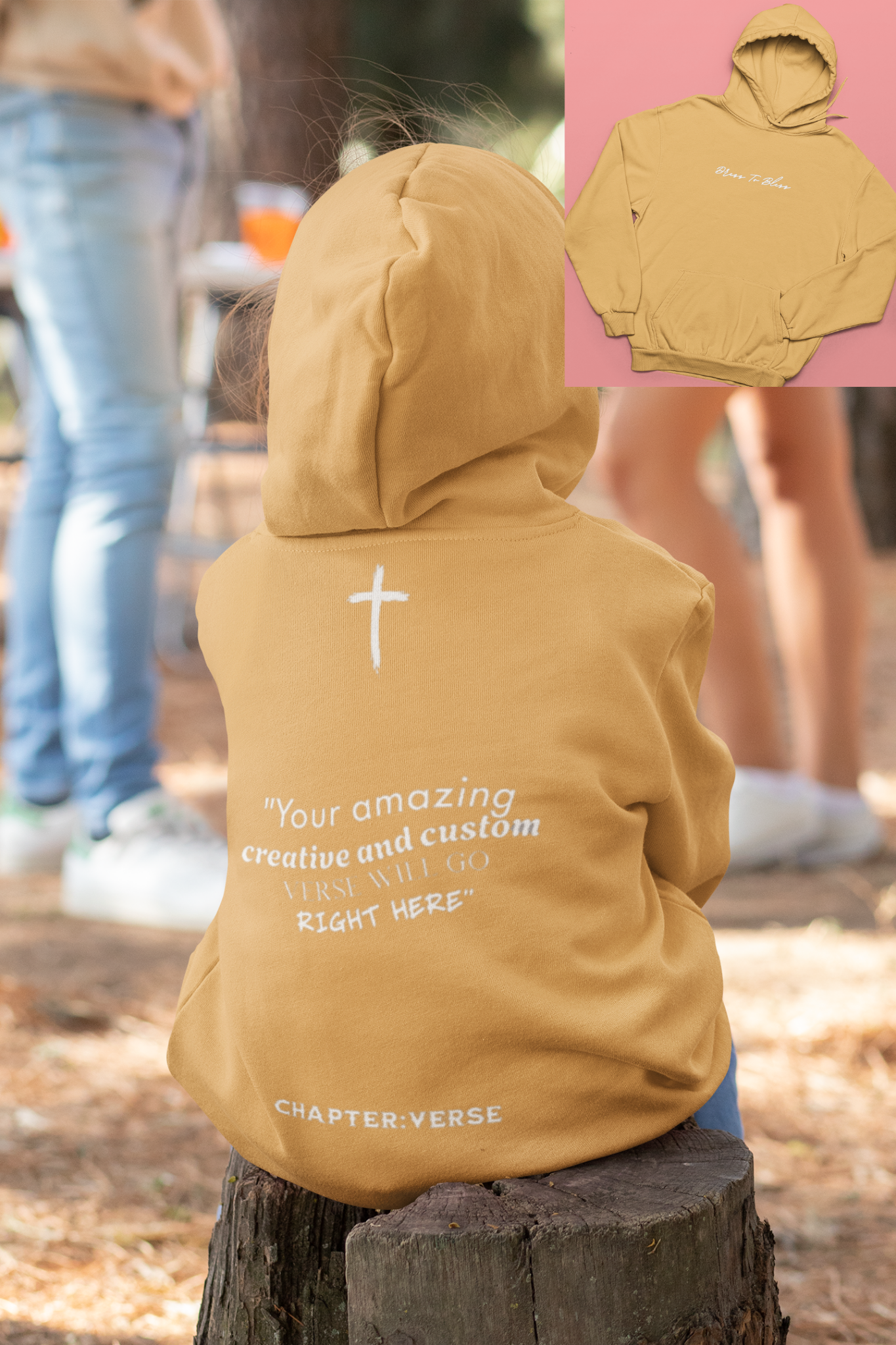 Custom Verse Only Youth “Dress To Bless” Cursive Logo Unisex Hoodies