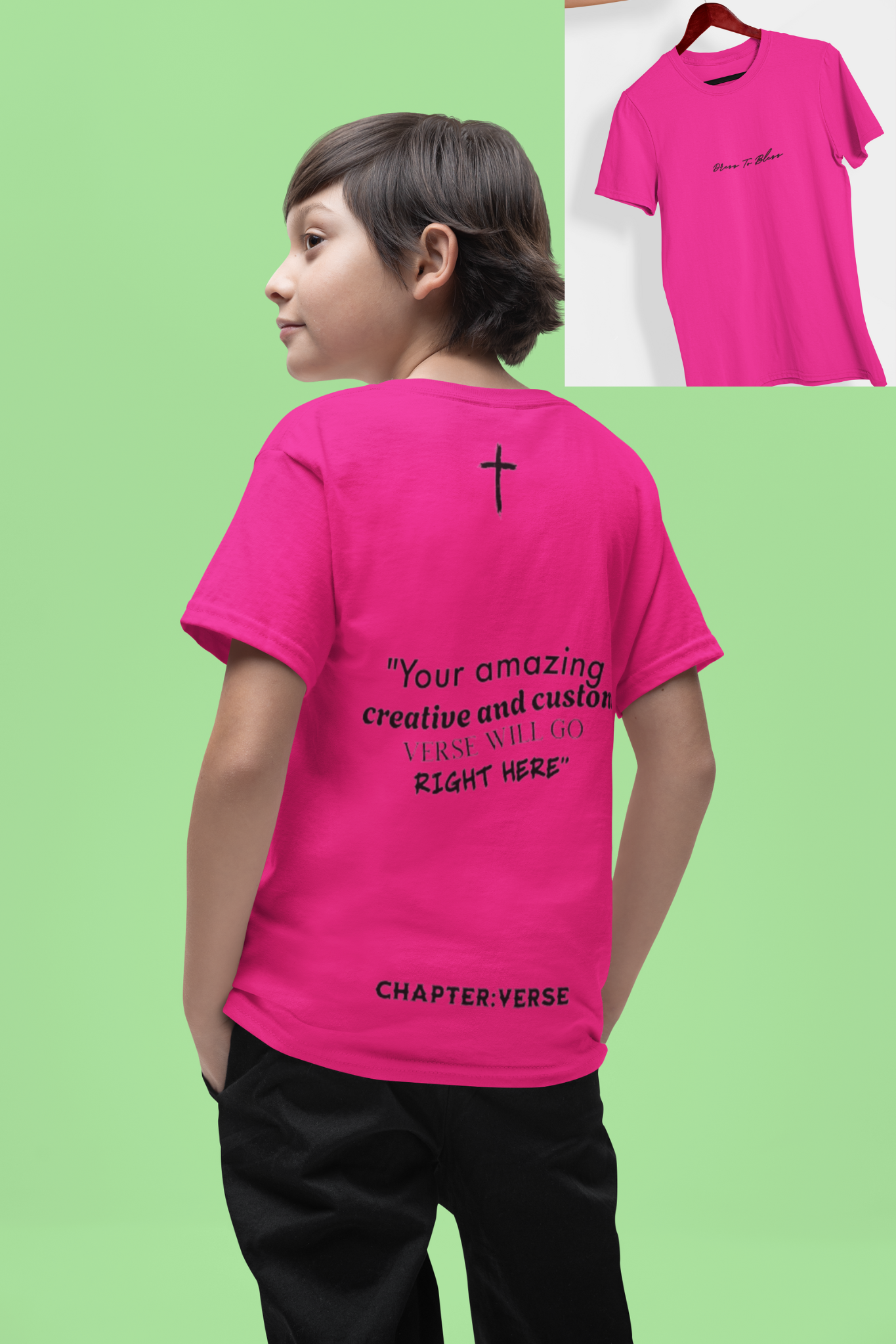 Custom Verse Only Youth “Dress To Bless” Cursive Logo Unisex T-Shirts