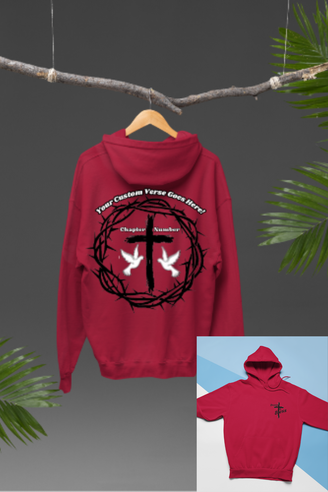 Custom Youth Dress To Bless Cross Logo Unisex Hoodie