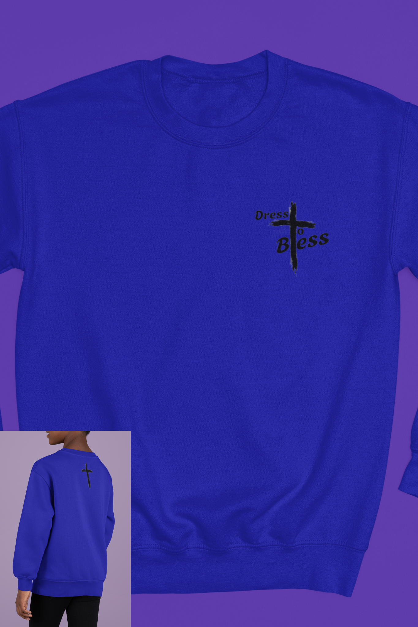 Youth Dress To Bless Cross Logo Unisex Crewneck