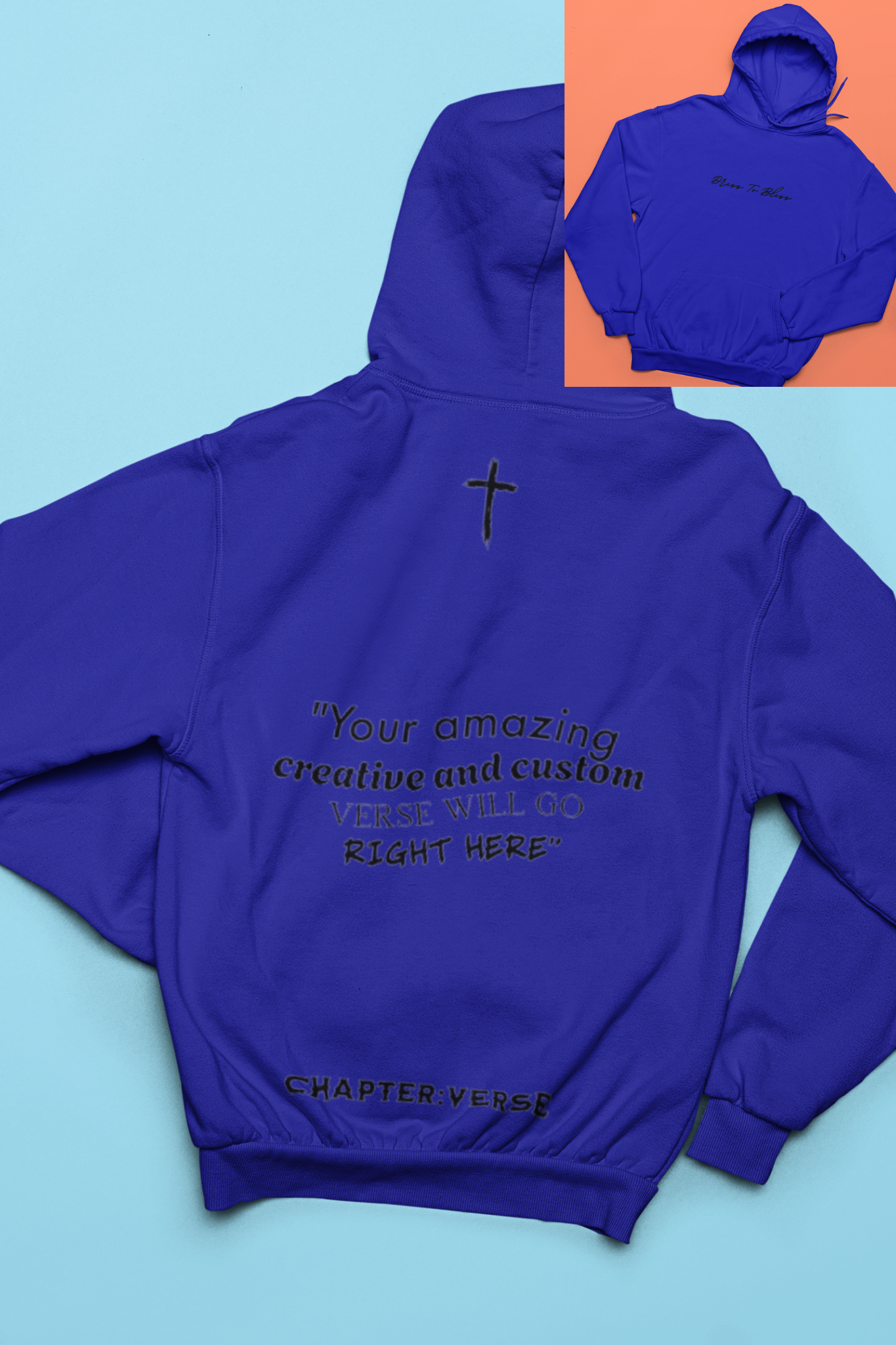 Custom Verse Only Adult “Dress To Bless” Cursive Logo Unisex Hoodies