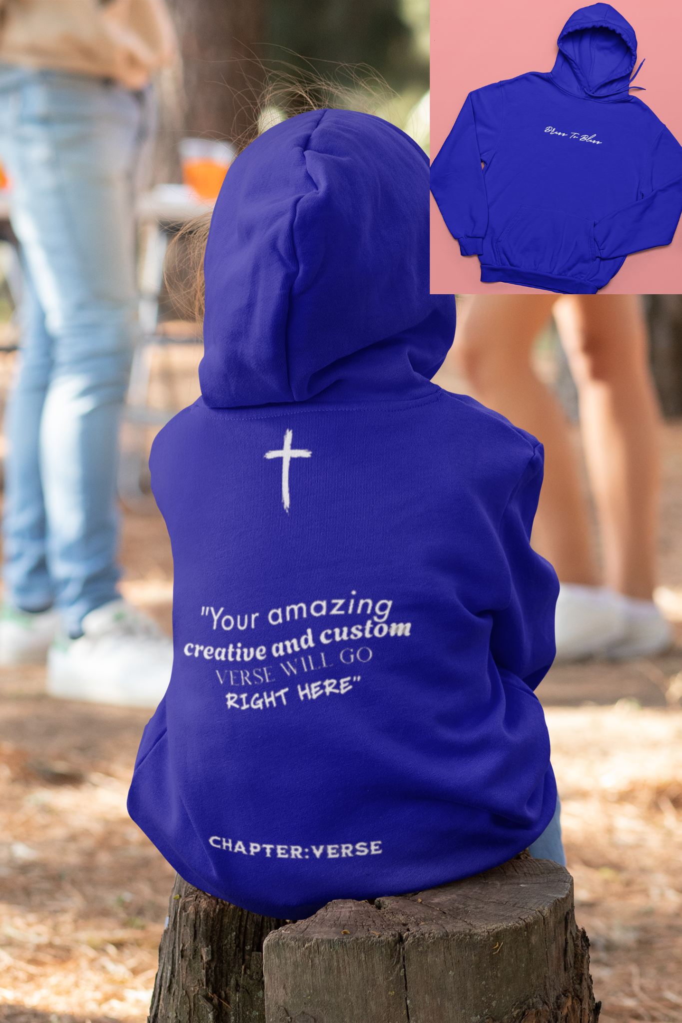 Custom Verse Only Youth “Dress To Bless” Cursive Logo Unisex Hoodies