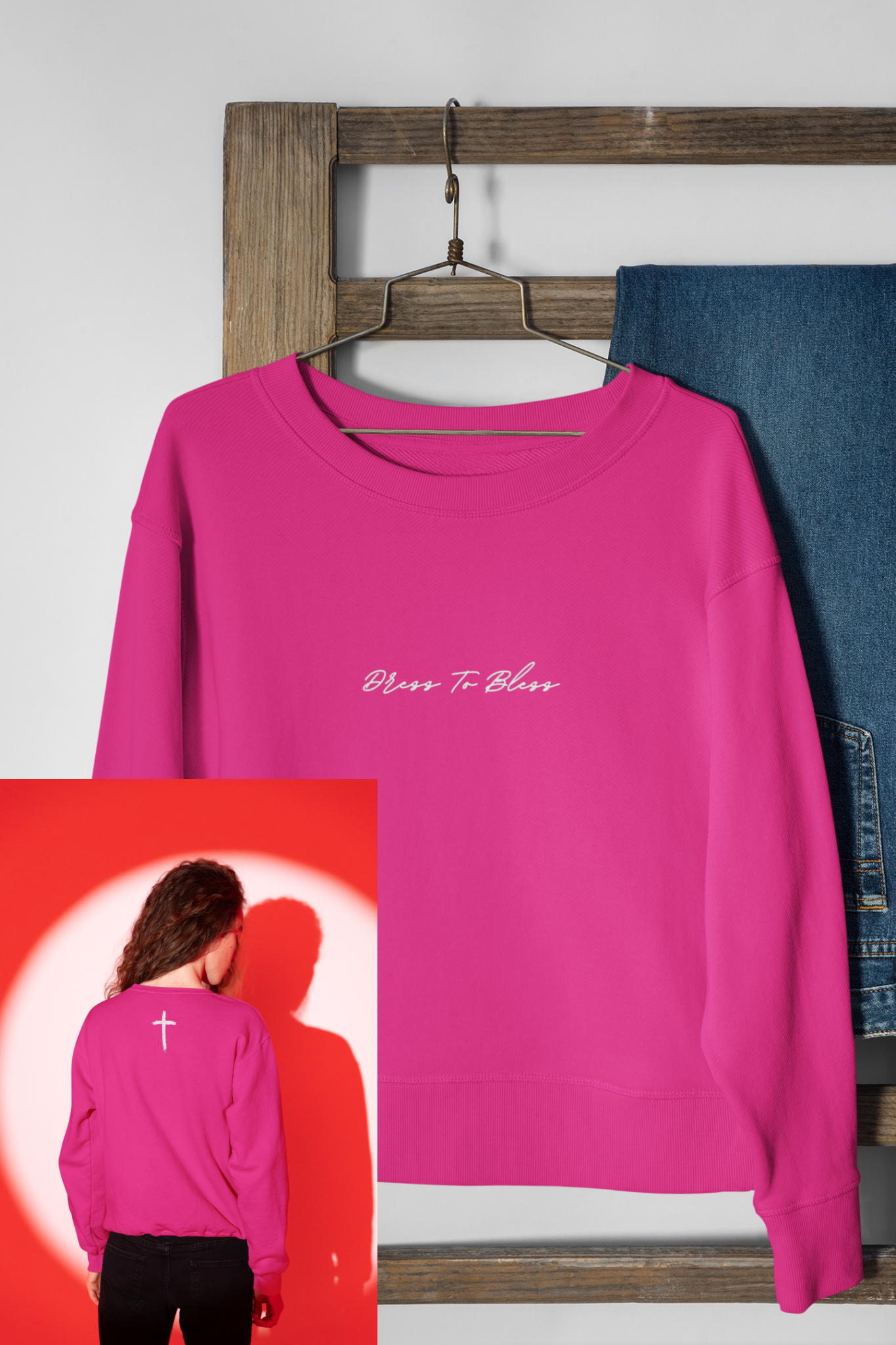 Adult “Dress To Bless” Cursive Logo Unisex Crewnecks