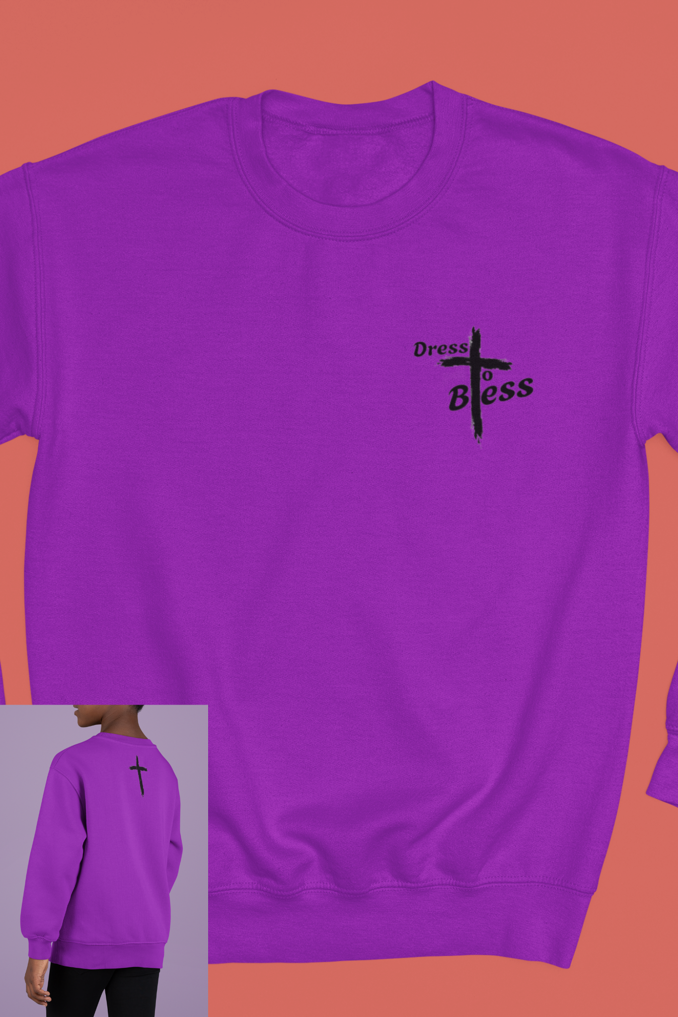 Youth Dress To Bless Cross Logo Unisex Crewneck