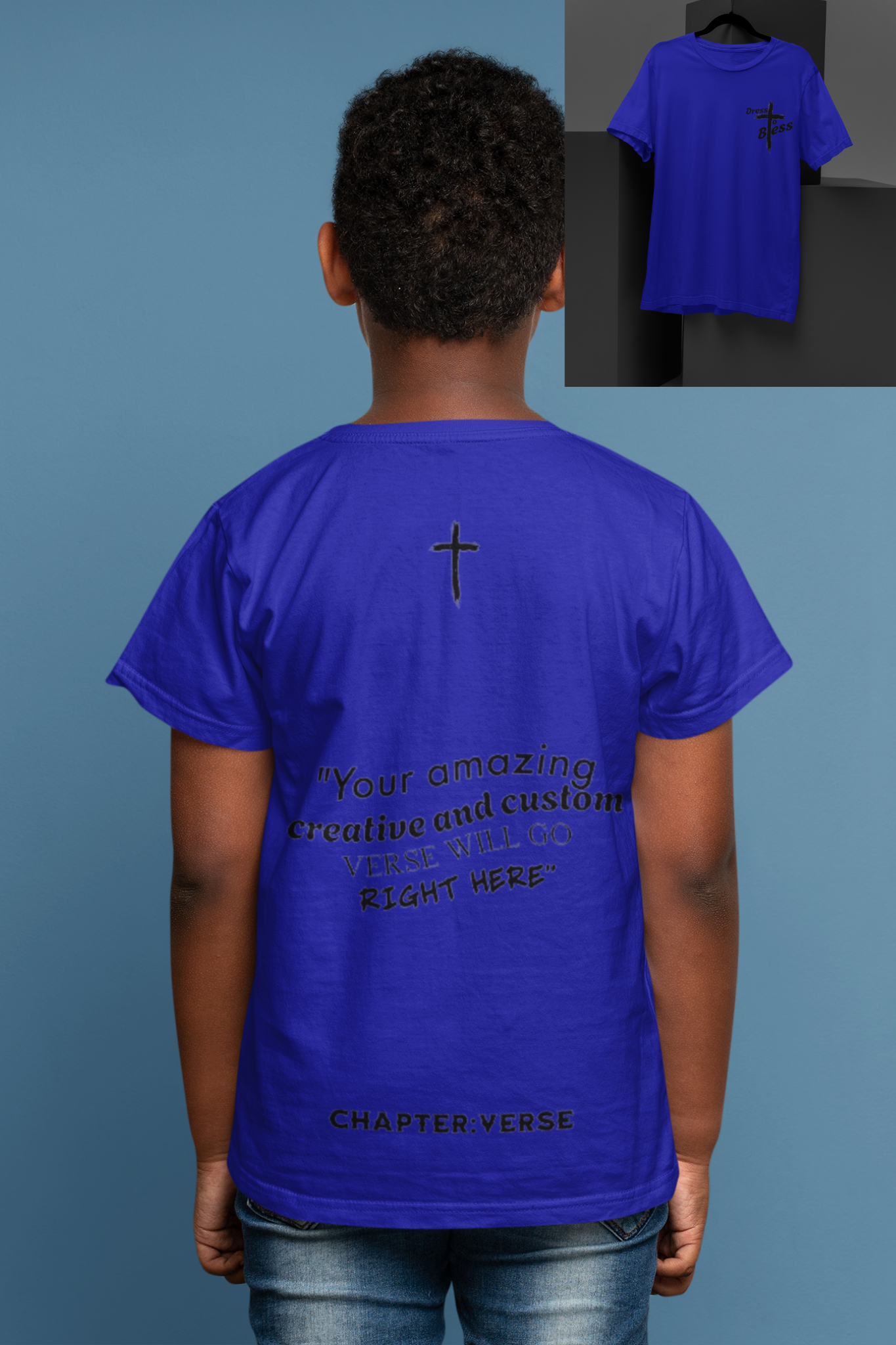 Custom Verse Only Youth “Dress To Bless” Cross Logo Unisex T-shirts