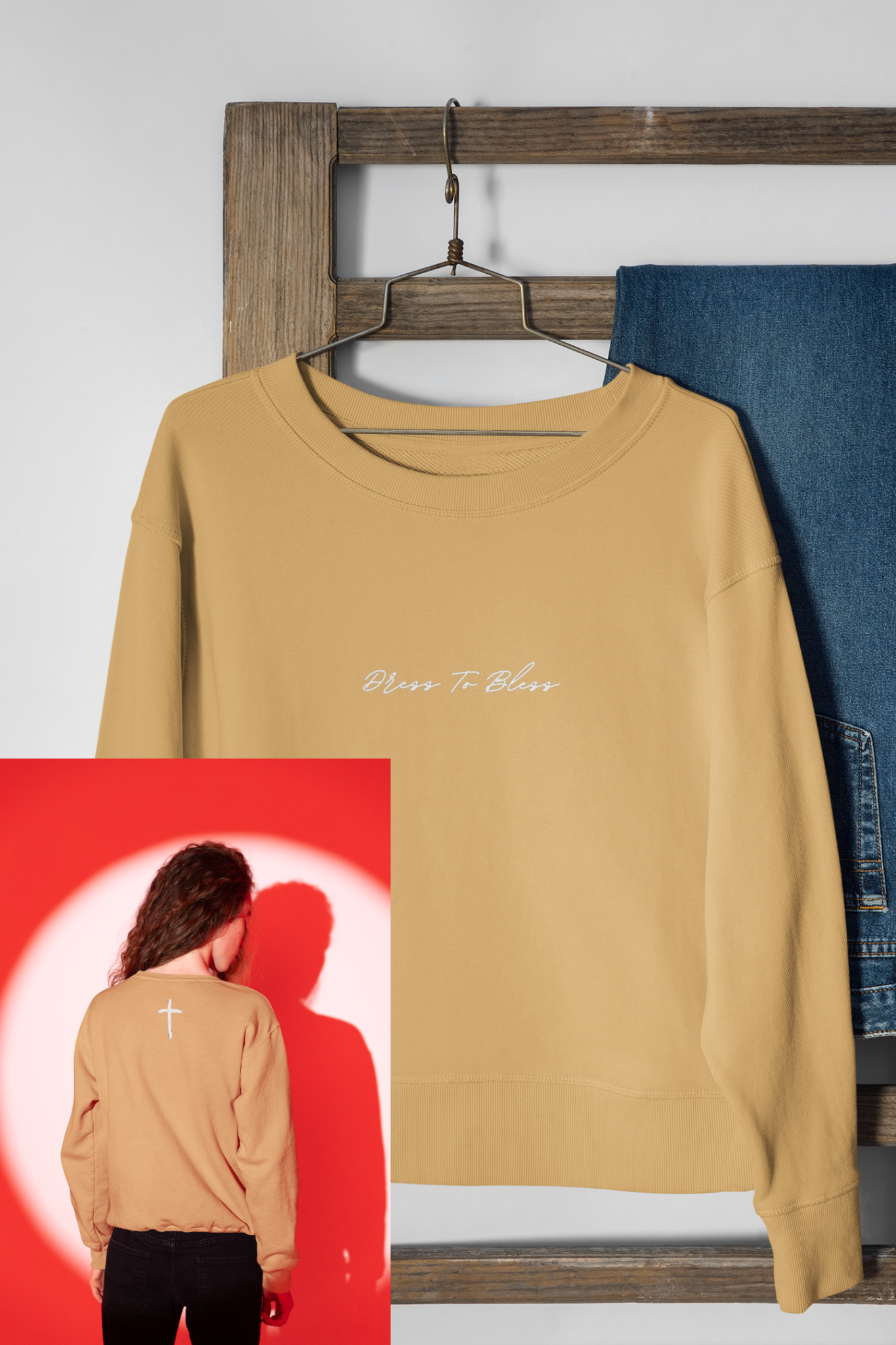 Adult “Dress To Bless” Cursive Logo Unisex Crewnecks