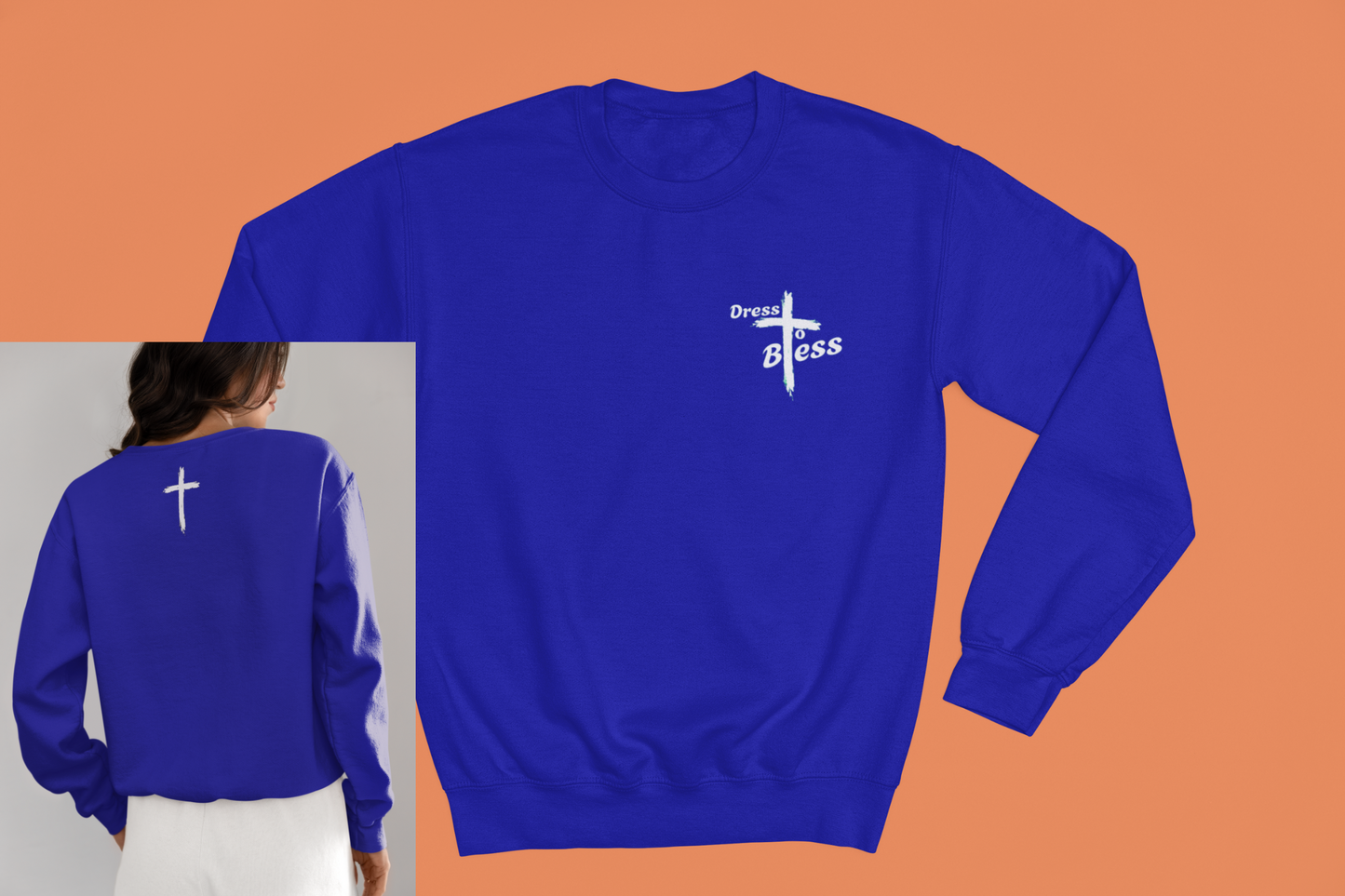 Adult “Dress To Bless” Cross Logo Unisex Crewnecks