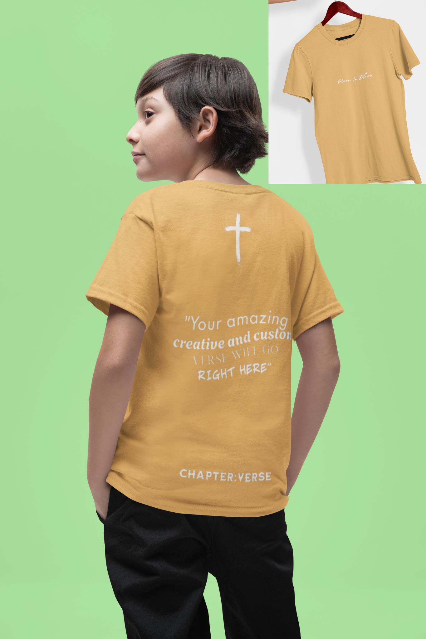 Custom Verse Only Youth “Dress To Bless” Cursive Logo Unisex T-Shirts
