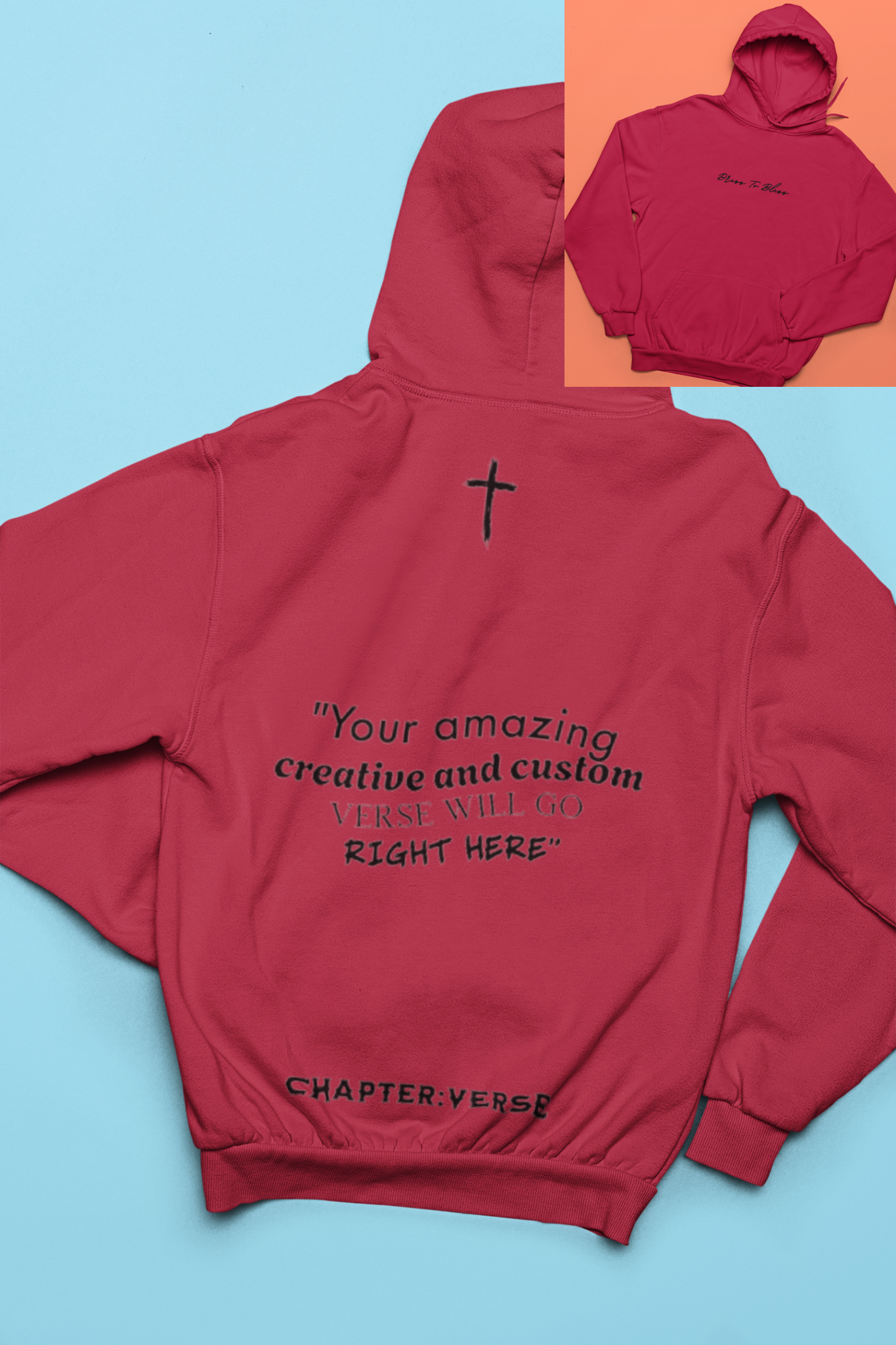 Custom Verse Only Adult “Dress To Bless” Cursive Logo Unisex Hoodies