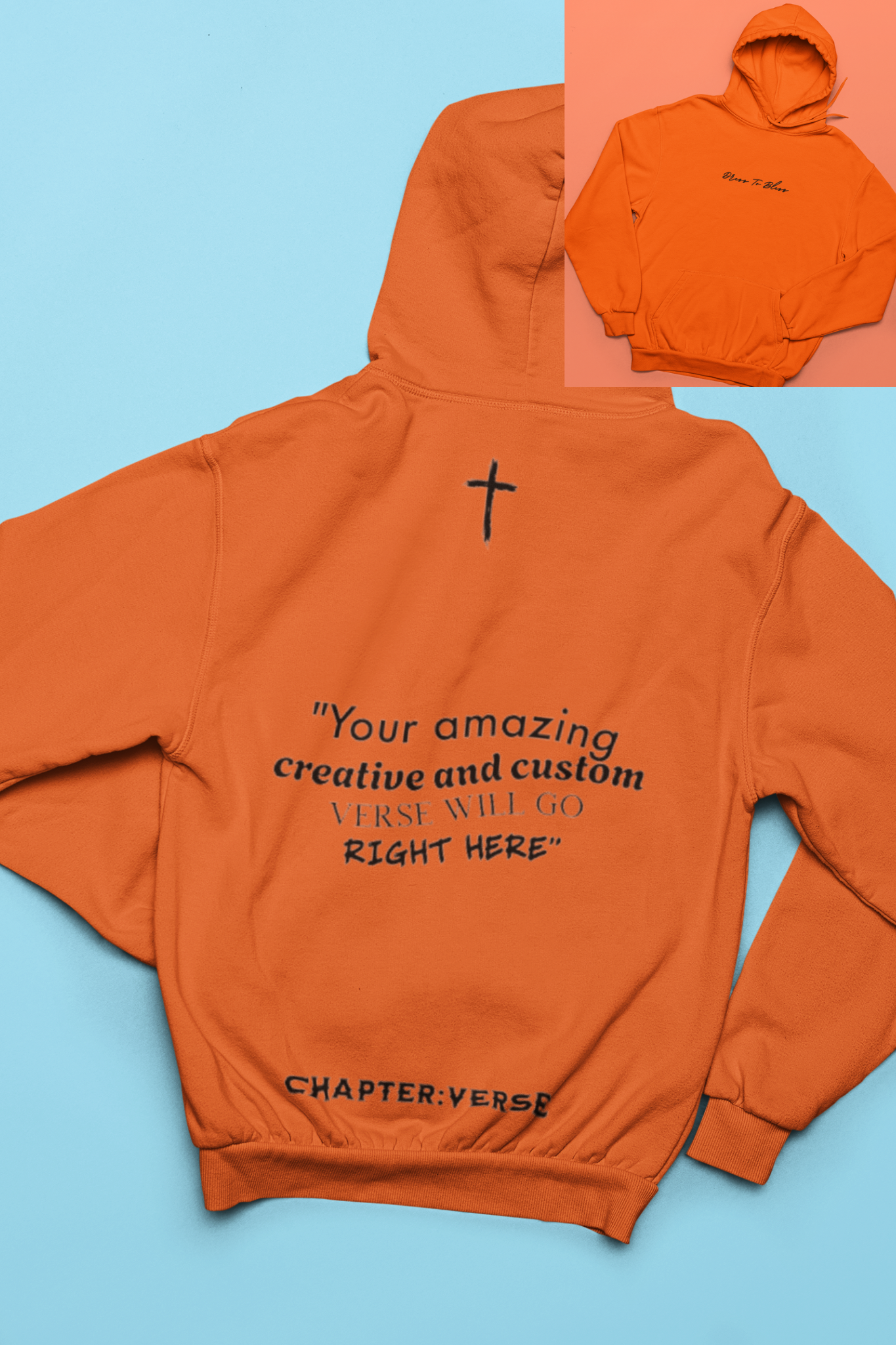Custom Verse Only Adult “Dress To Bless” Cursive Logo Unisex Hoodies