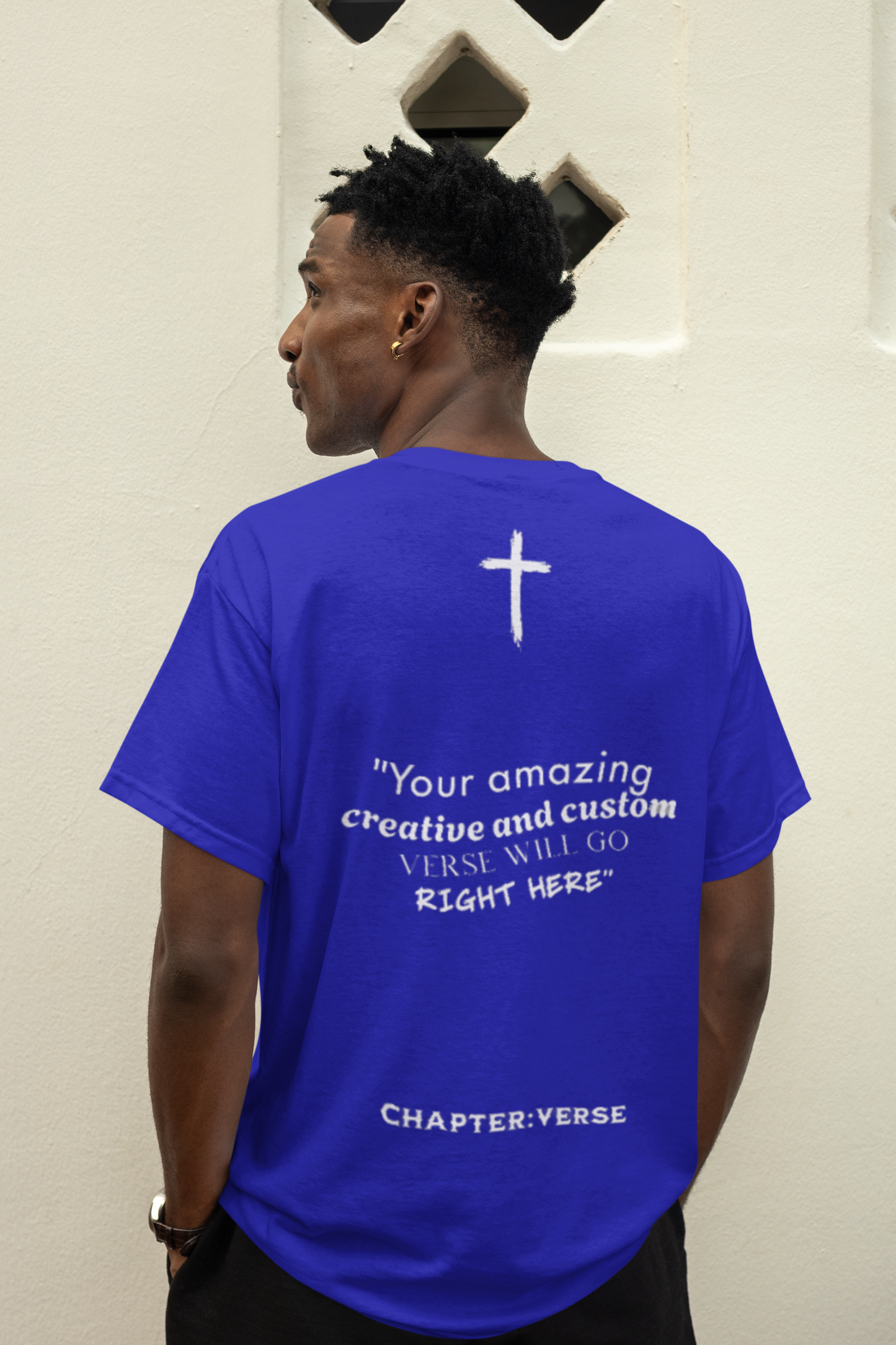 Custom Verse Only Adult “Dress To Bless” Cross Logo Unisex T-shirts
