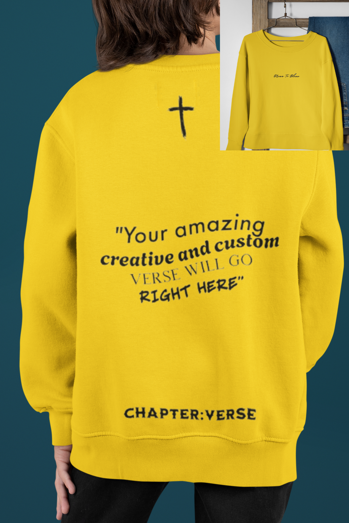 Custom Verse Only Youth “Dress To Bless” Cursive Logo Unisex Crewnecks