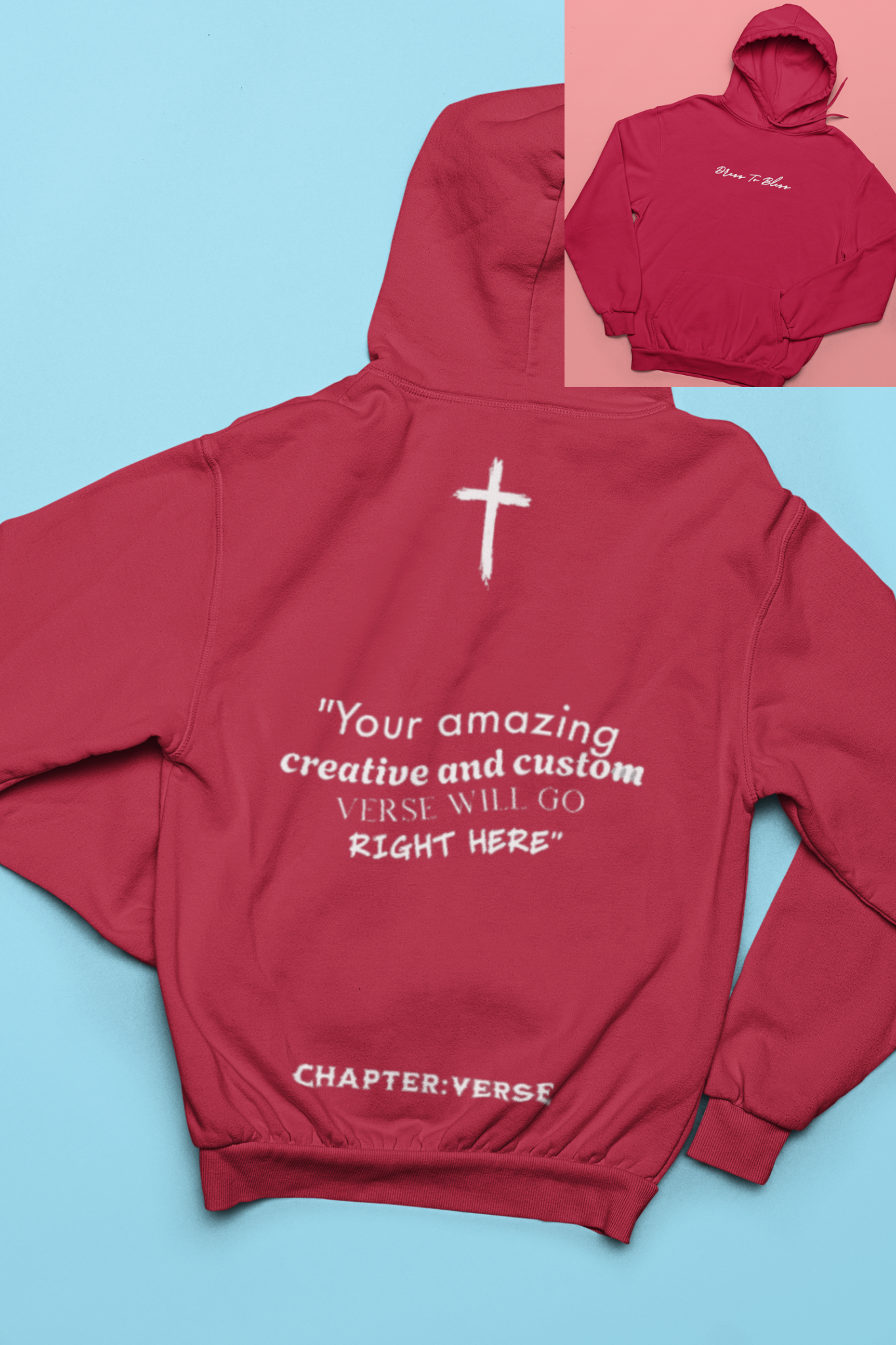 Custom Verse Only Adult “Dress To Bless” Cursive Logo Unisex Hoodies