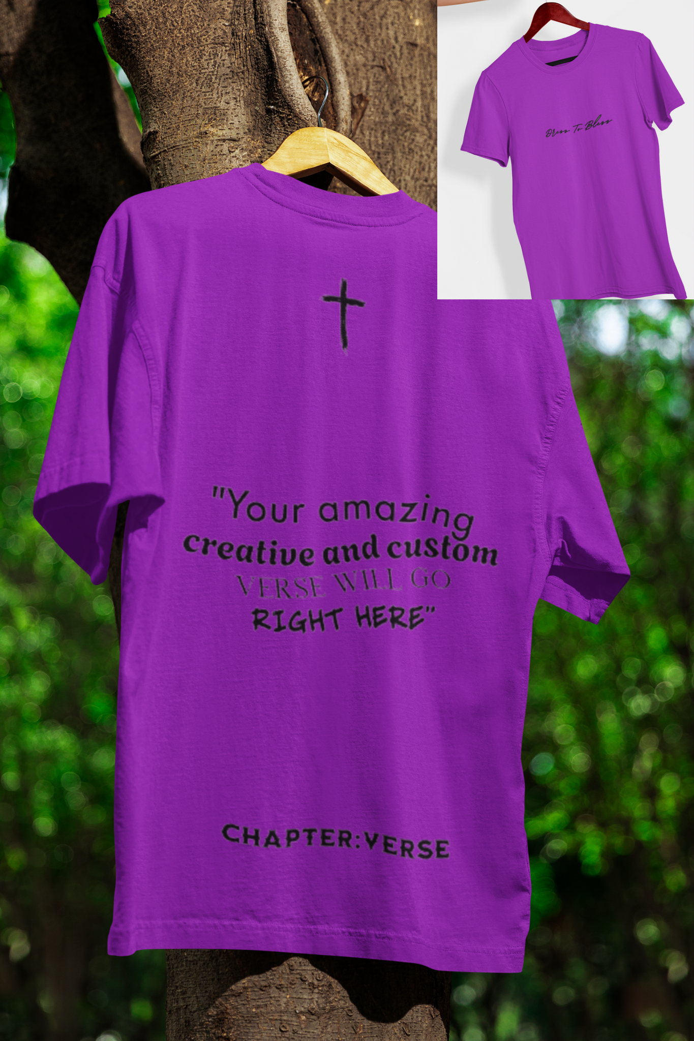 Custom Verse Only Adult “Dress To Bless” Cursive Logo Unisex T-Shirts