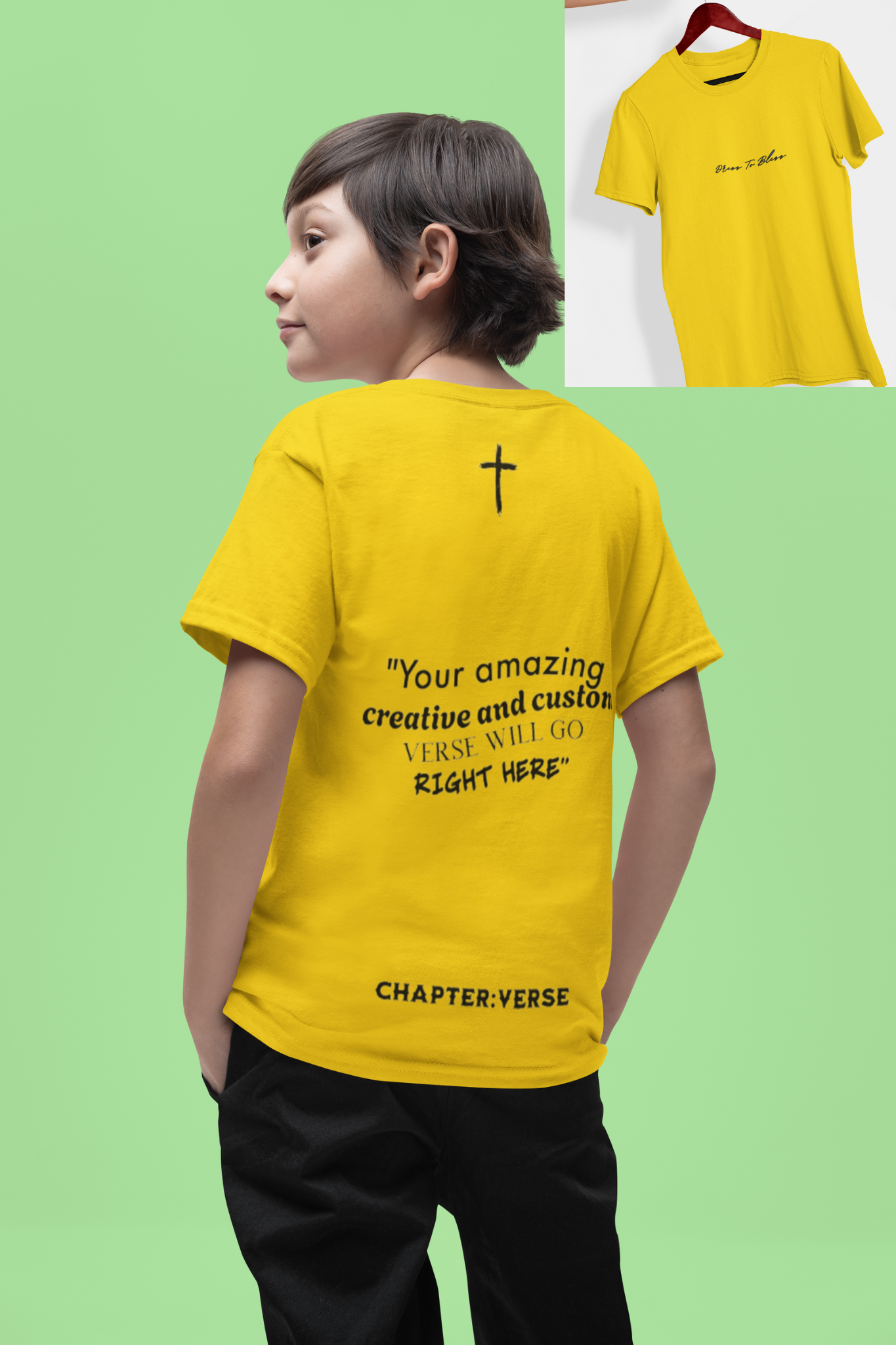 Custom Verse Only Youth “Dress To Bless” Cursive Logo Unisex T-Shirts