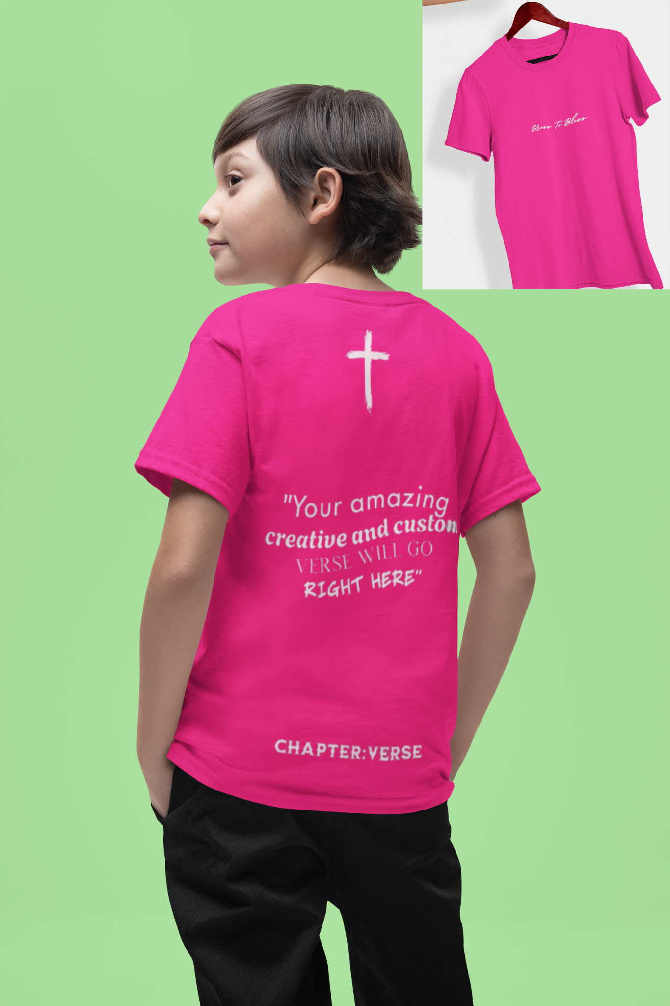 Custom Verse Only Youth “Dress To Bless” Cursive Logo Unisex T-Shirts
