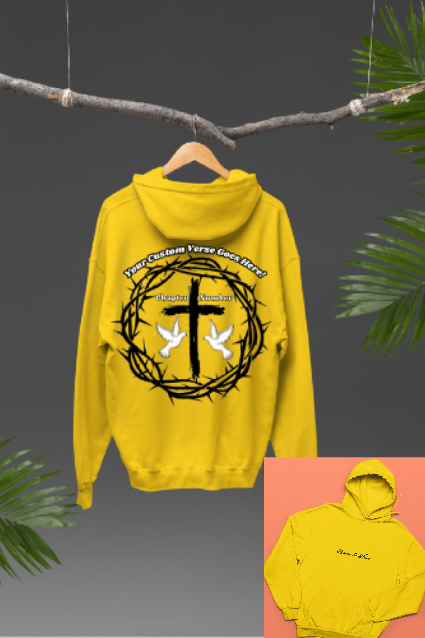 Custom Adult “Dress To Bless” Cursive Logo Unisex Hoodies