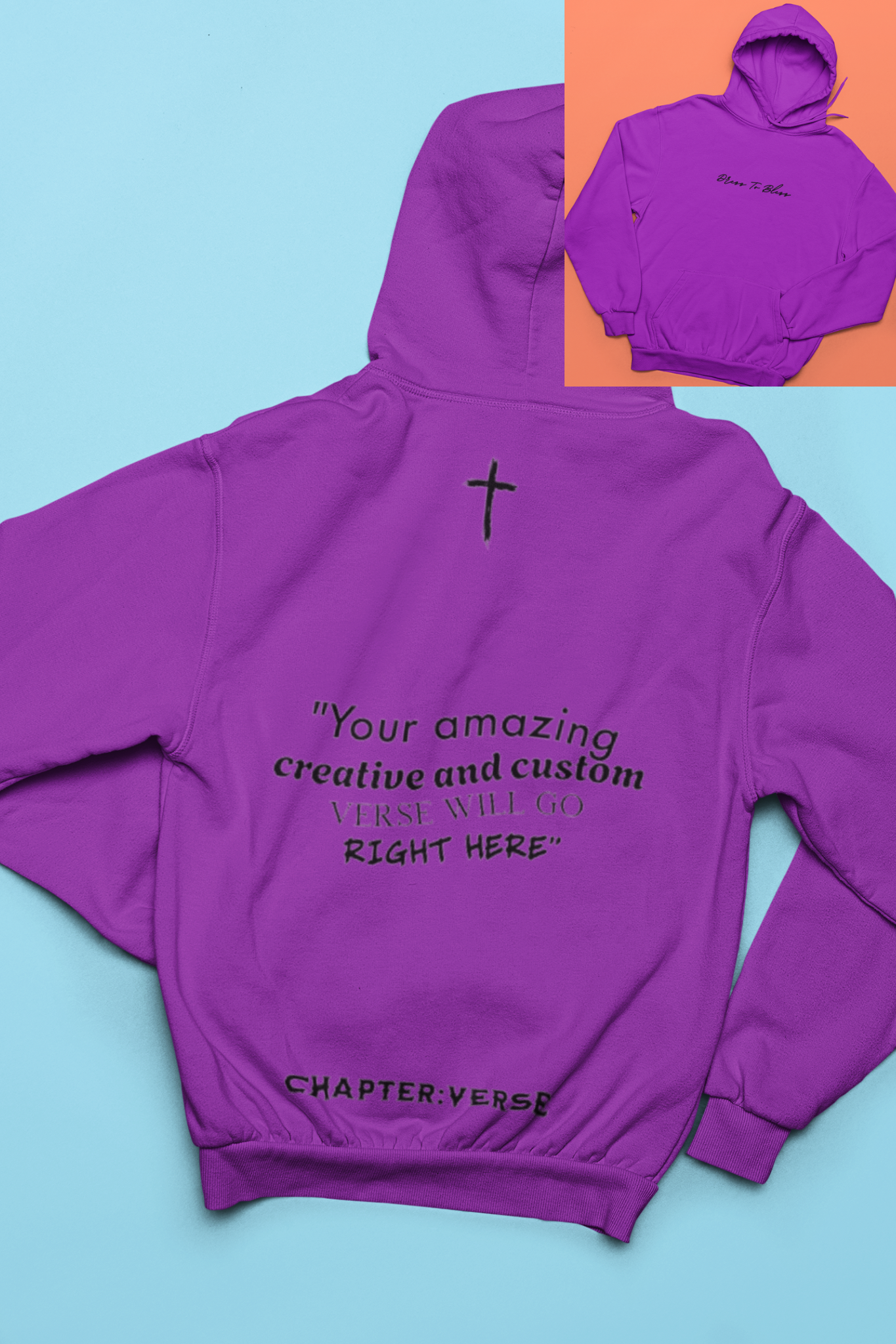 Custom Verse Only Adult “Dress To Bless” Cursive Logo Unisex Hoodies