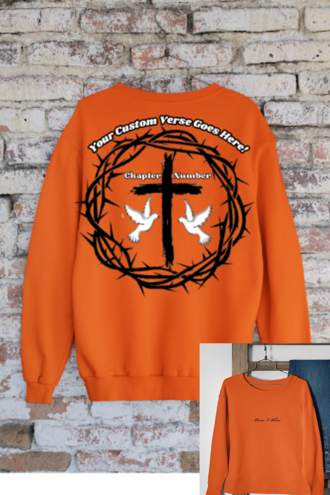Custom Adult “Dress To Bless” Cursive Logo Unisex Crewnecks