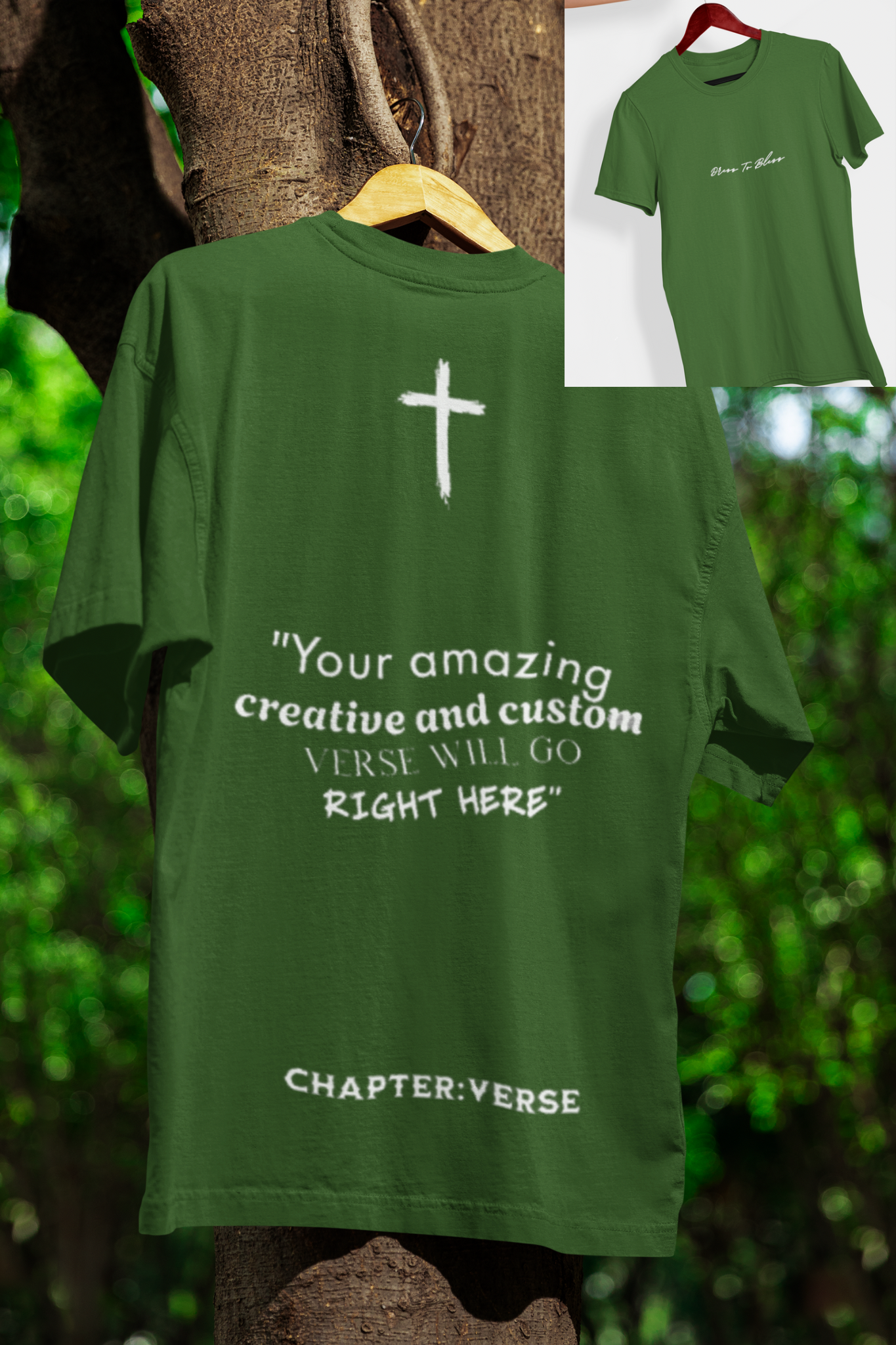 Custom Verse Only Adult “Dress To Bless” Cursive Logo Unisex T-Shirts