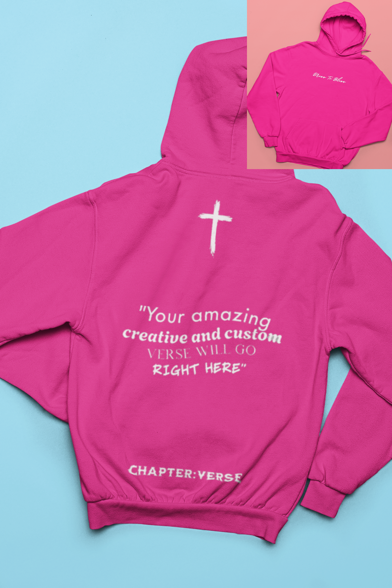 Custom Verse Only Adult “Dress To Bless” Cursive Logo Unisex Hoodies