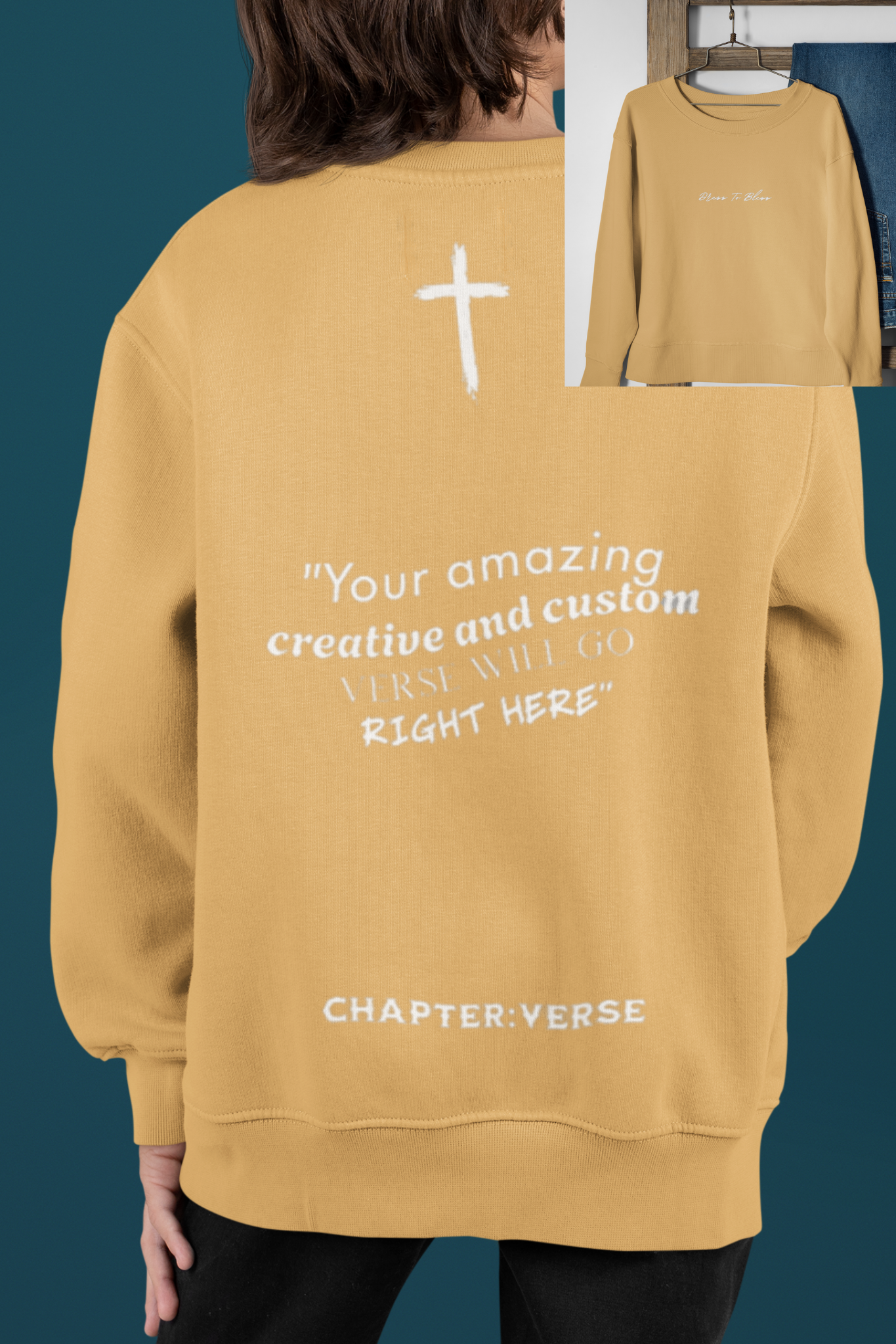Custom Verse Only Youth “Dress To Bless” Cursive Logo Unisex Crewnecks