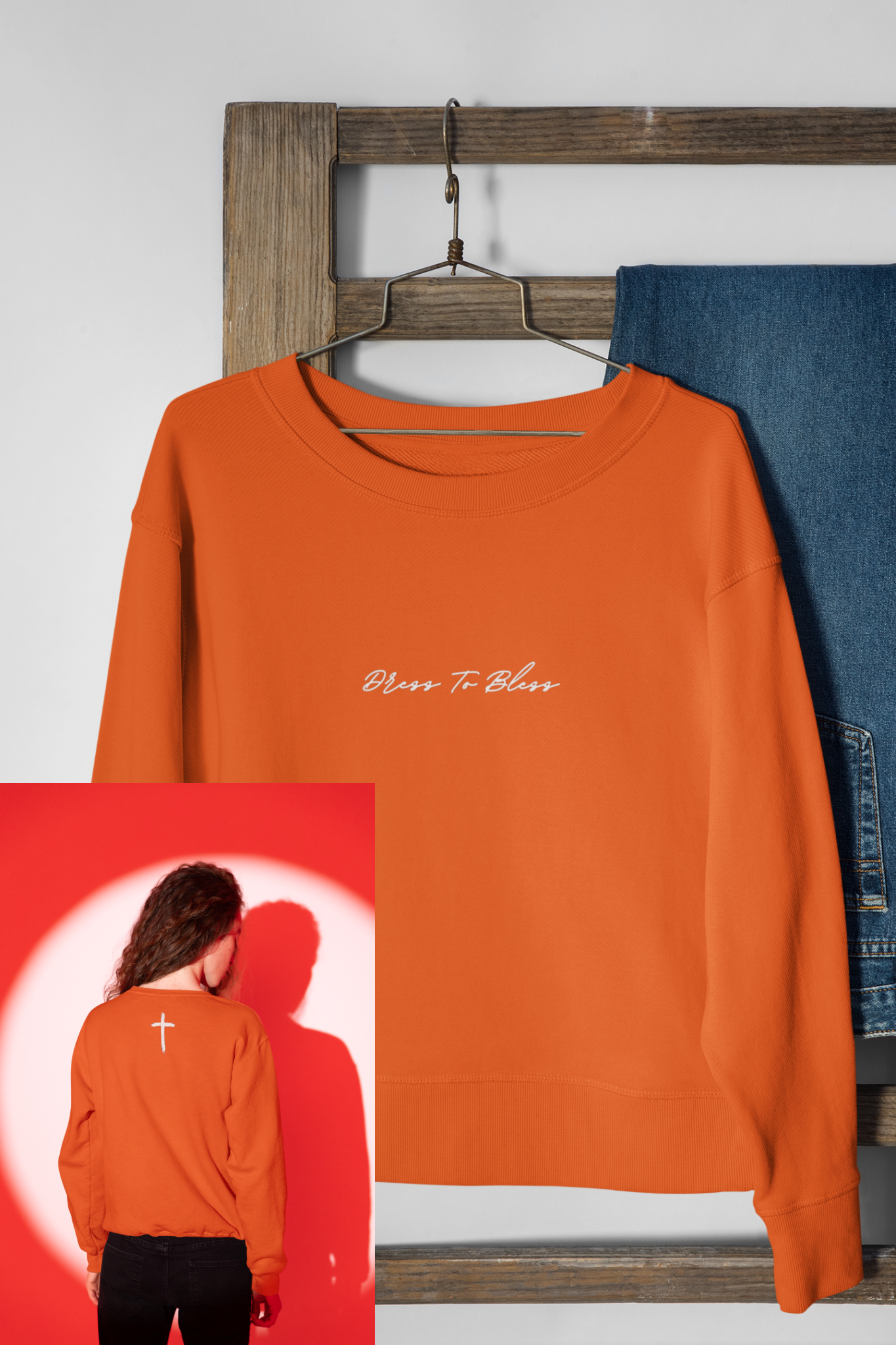Adult “Dress To Bless” Cursive Logo Unisex Crewnecks